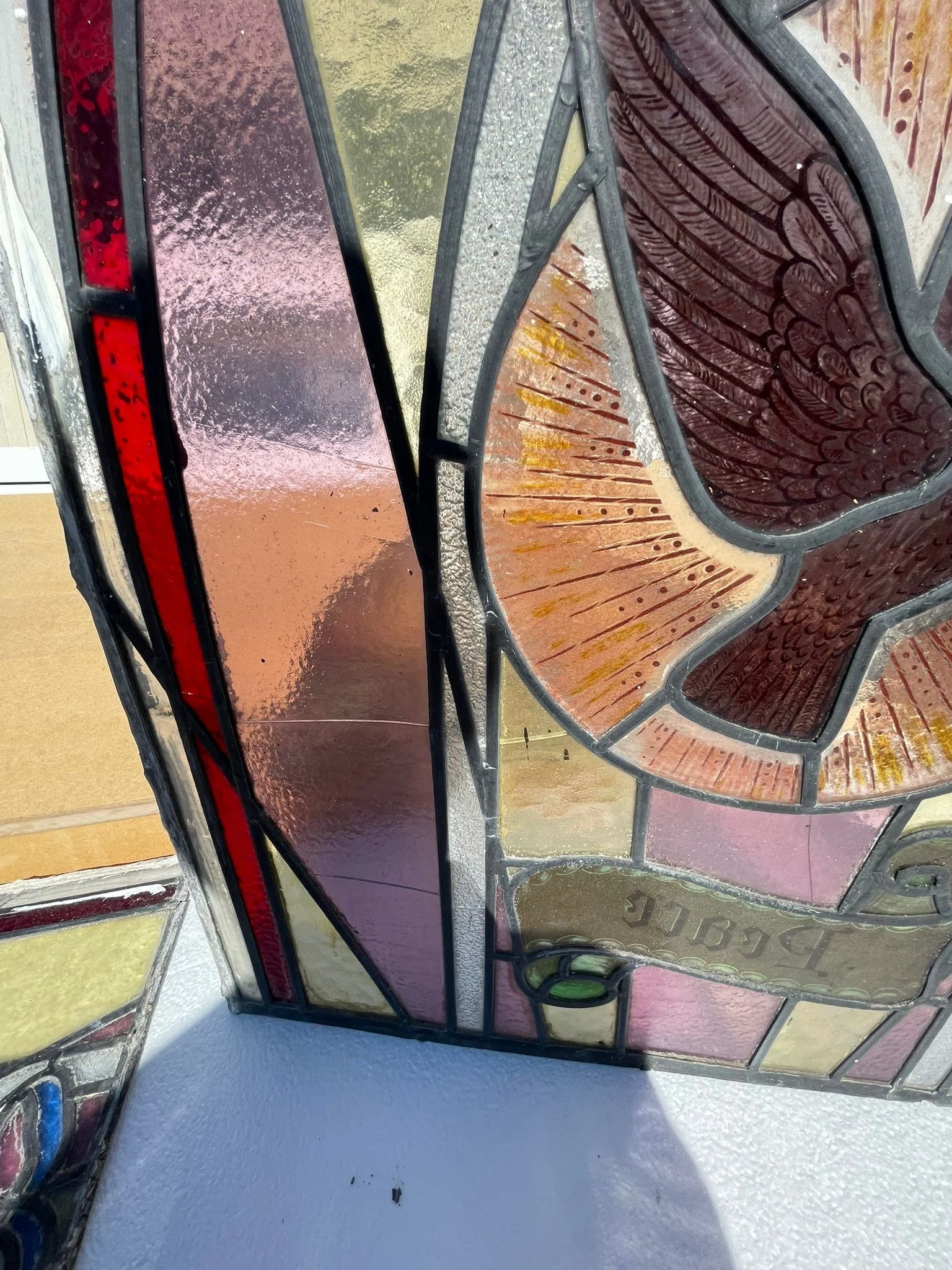 Peace Stained Glass Leadlight Windows Wesley Methodist Church, Edgeware Road, Christchurch.JPG