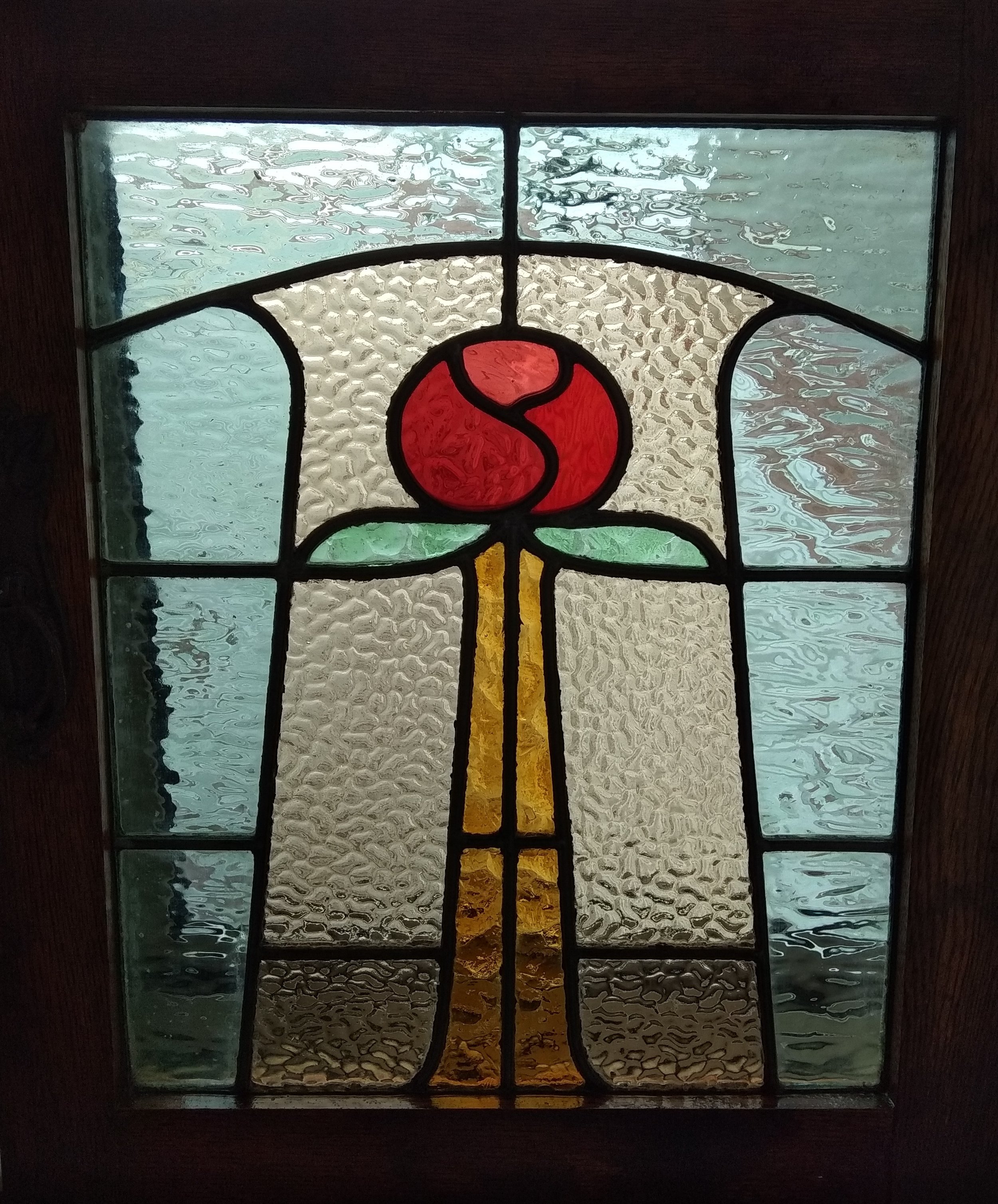 1920s stained glass cabinet door