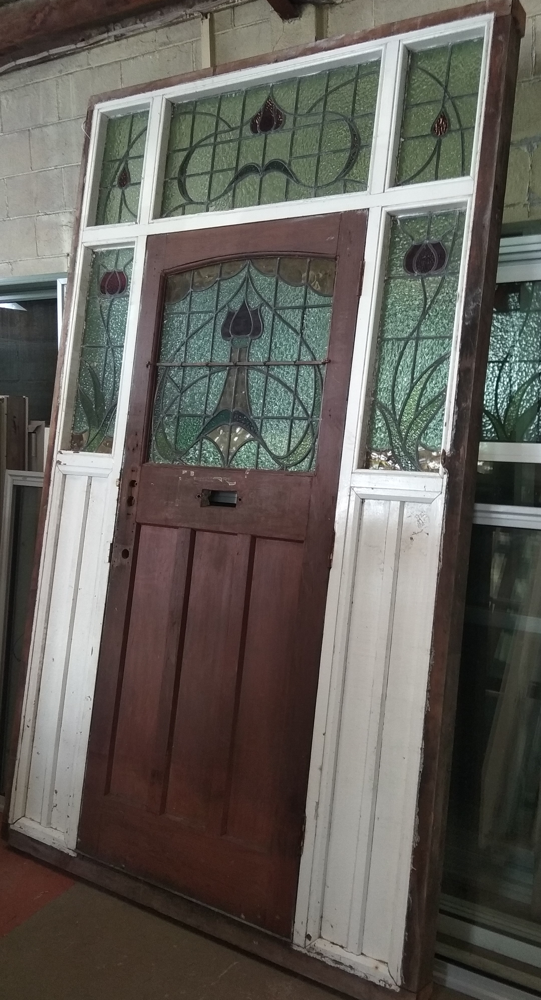 1917 stained glass villa entrance door