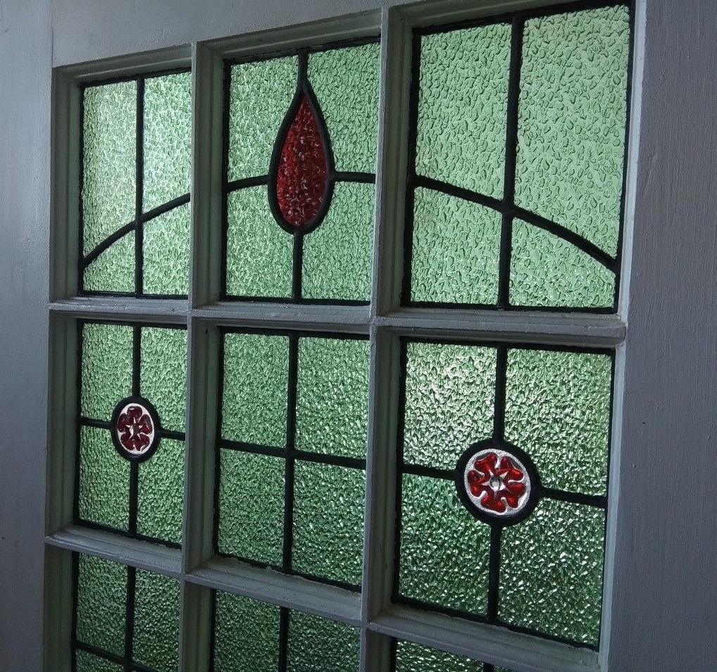 1910 stained glass Victorian villa door