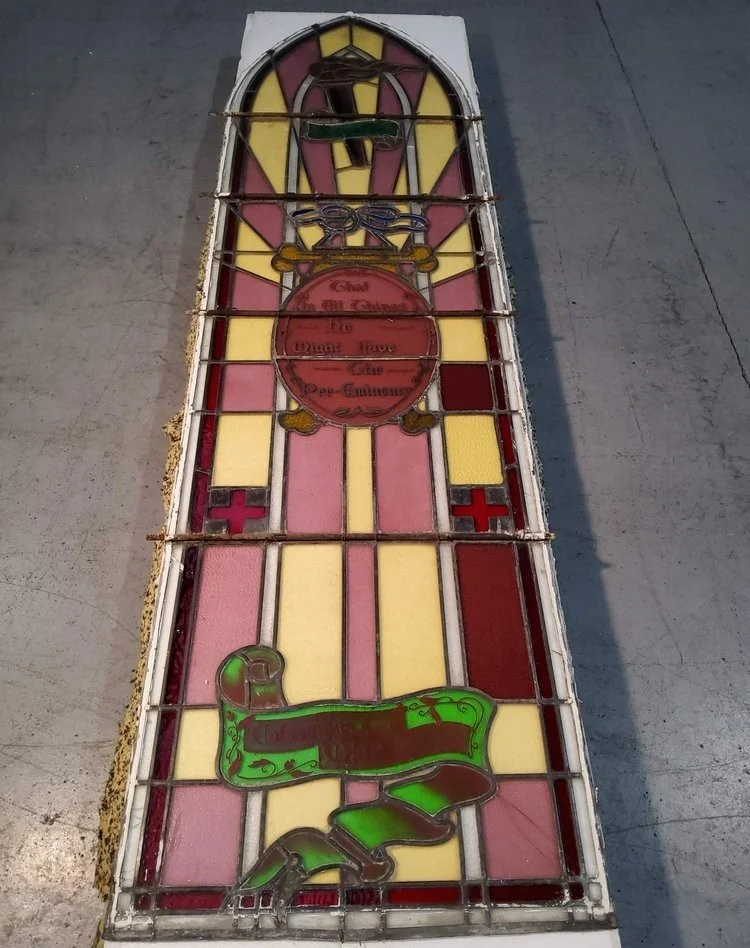 Loyalty Stained Glass Leadlight Window Wesley Methodist Church, Edgeware Road, Christchurch 10.JPG