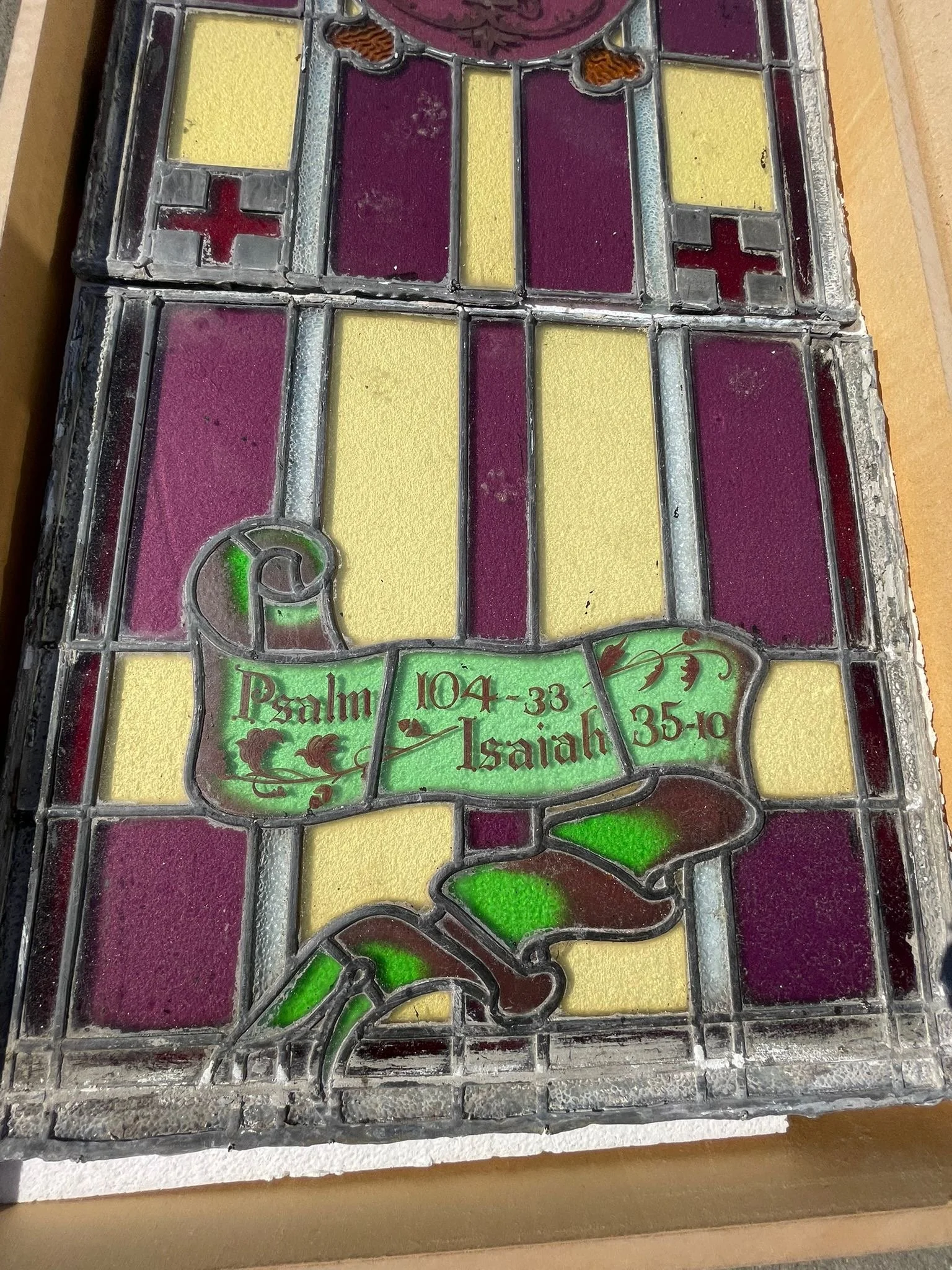 Harmony Stained Glass Leadlight Window Wesley Methodist Church, Edgeware Road, Christchurch 2.JPG