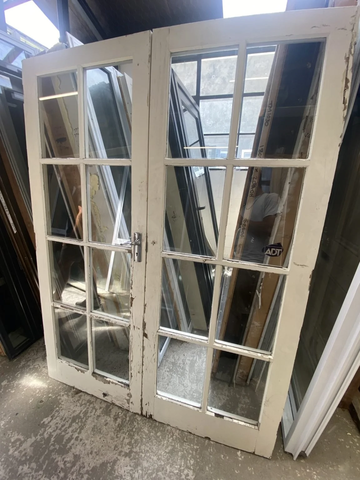 TM520 External Timber Single Glazed French Doors 1480x1960 $400