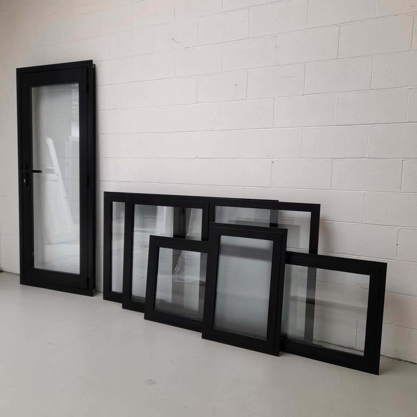 Black 5 Piece Sleepout / Cabin Single Door & Medium Window Package TMPAKB10