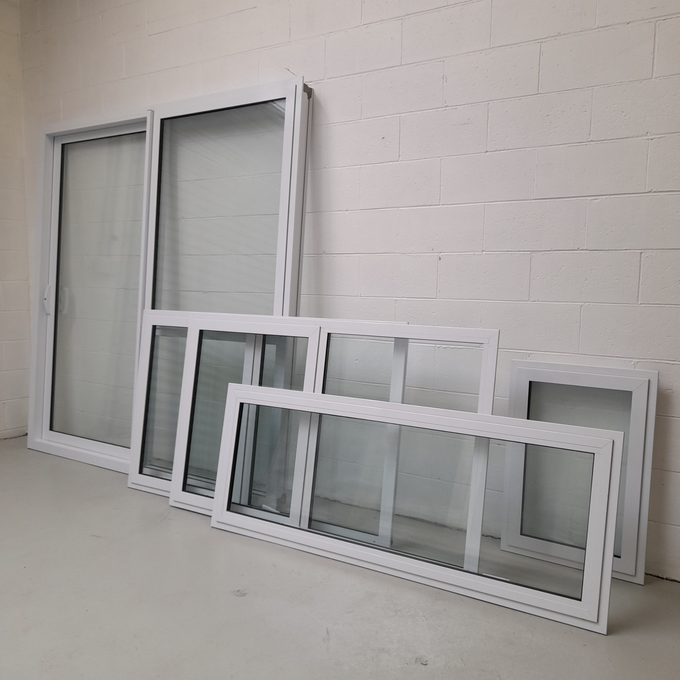White 5 Piece Sleepout / Cabin Ranch Slider 2040x2040mm & Large Window Package TMPAKW14