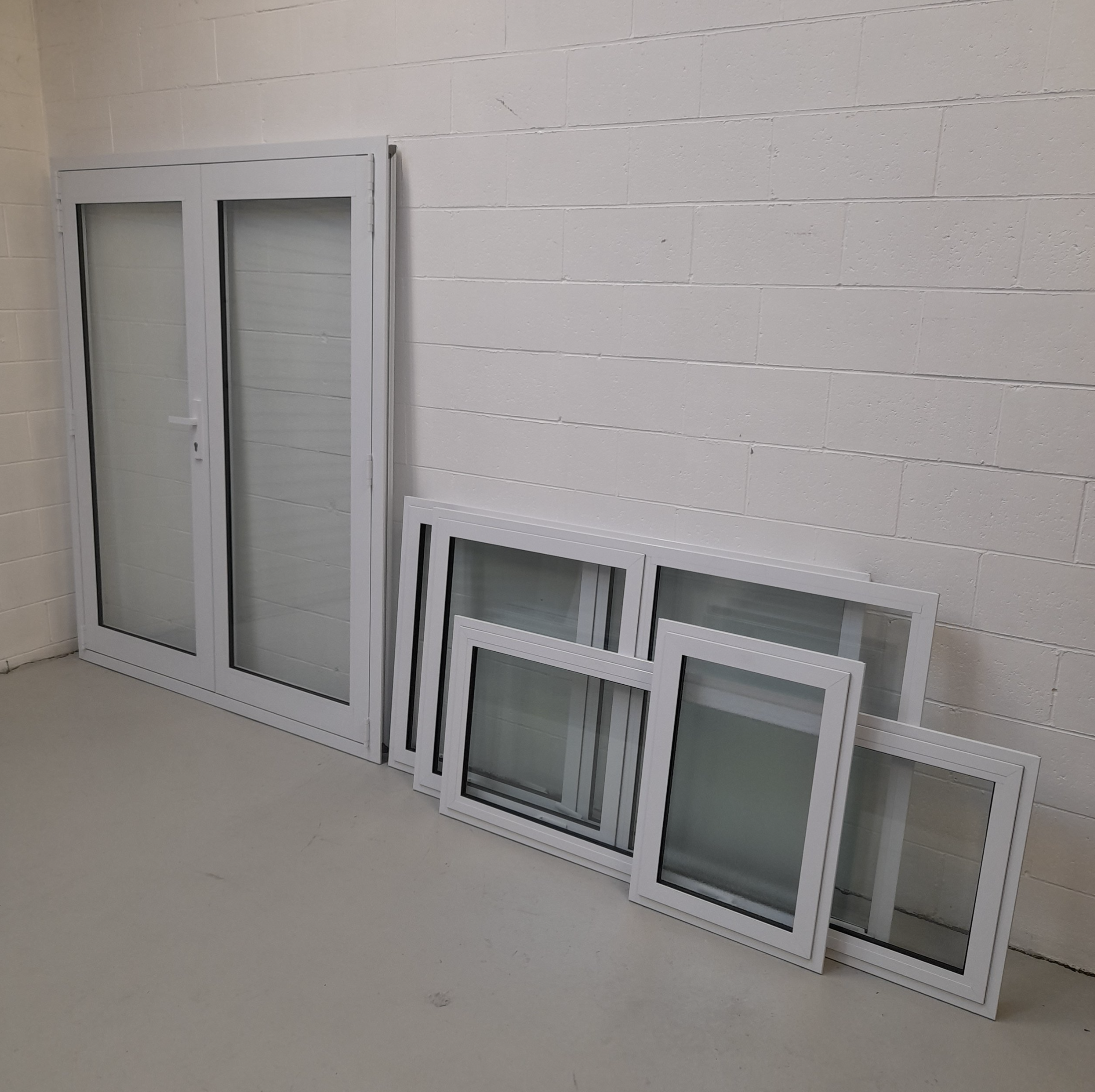 White 5 Piece Sleepout / Cabin French Door & Medium Window Package TMPAKW4