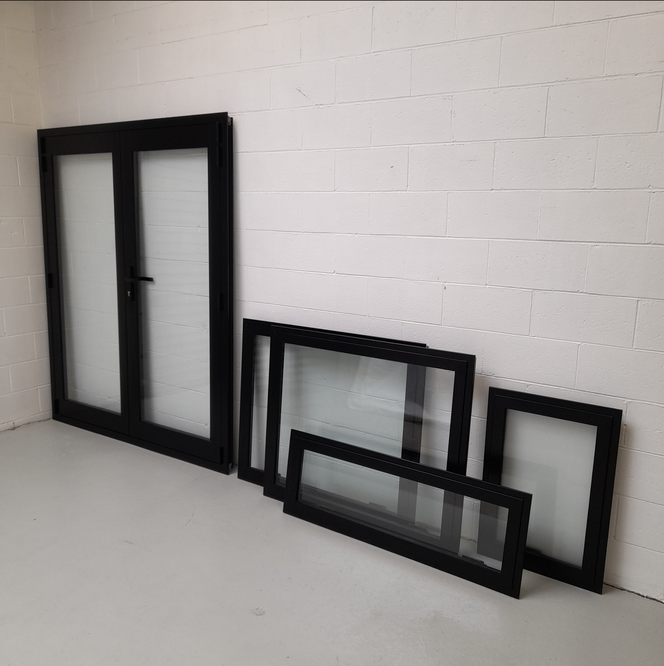 Black 5 Piece Sleepout / Cabin French Door & Small Window Package TMPAKB2