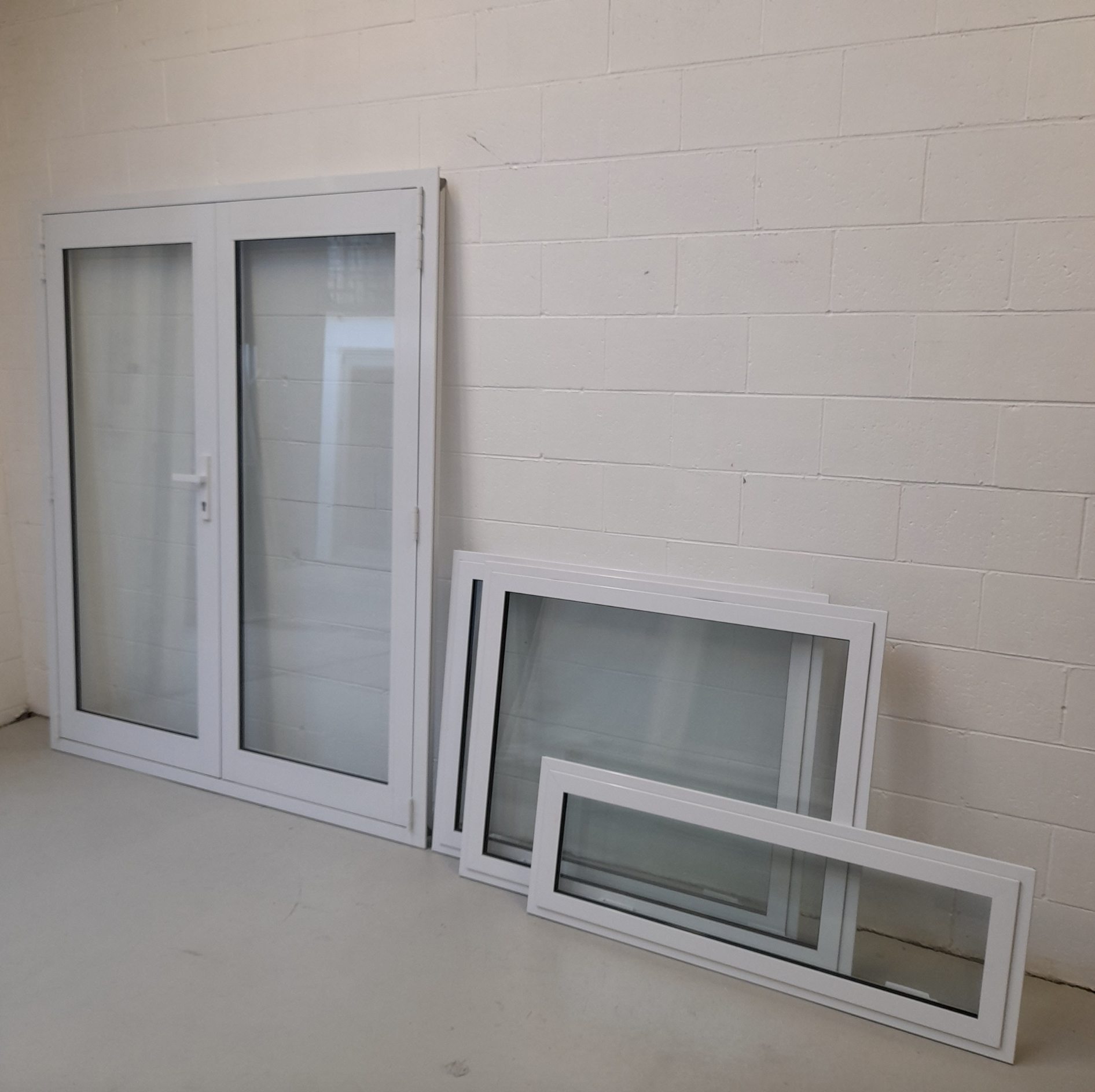 White 4 Piece Sleepout / Cabin French Door & Small Window Package TMPAKW1