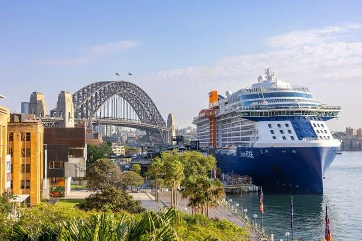 🇦🇺✨ Welcome to Sydney, Australia! As you arrive on the Celebrity Edge, prepare to be captivated by the stunning architecture and vibrant scenery that make this city so iconic. From the breathtaking harbor to the impressive skyline, Sydney is a dest