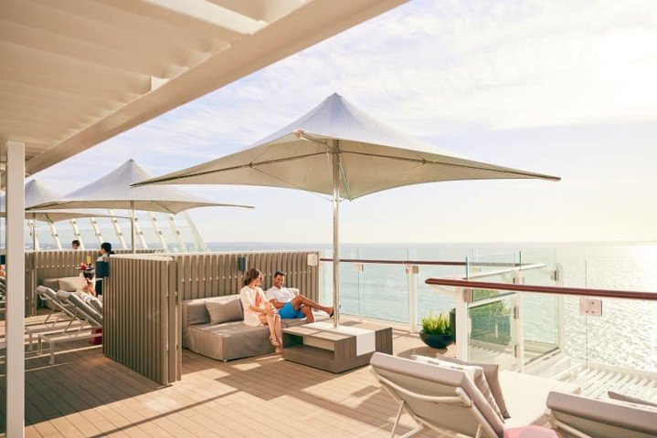🌊✨ Welcome to The Retreat aboard the Celebrity Beyond, your exclusive haven for relaxation! With suite access only, enjoy the luxurious Retreat Sundeck, complete with comfortable lounges, umbrellas, and breathtaking ocean views. This serene space is