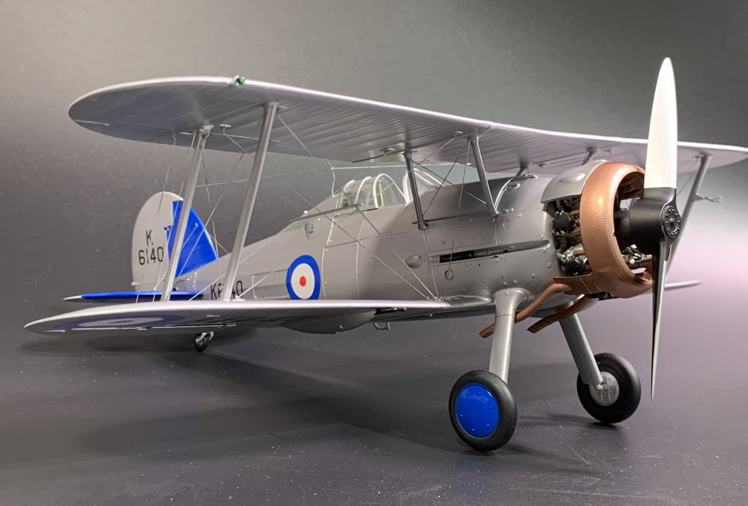 .75-1cc : GLOSTER GLADIATIOR 1/12 Scale 32" for 1/2A FF Model Airplane Plans 