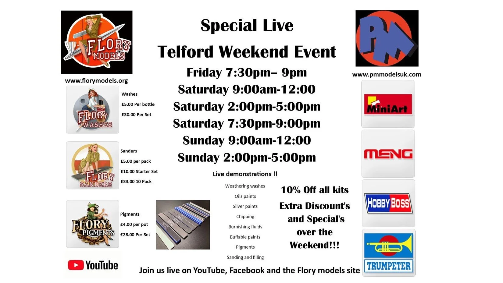 Special Live Telford weekend Event Friday 7:30pm till Sunday 5pm