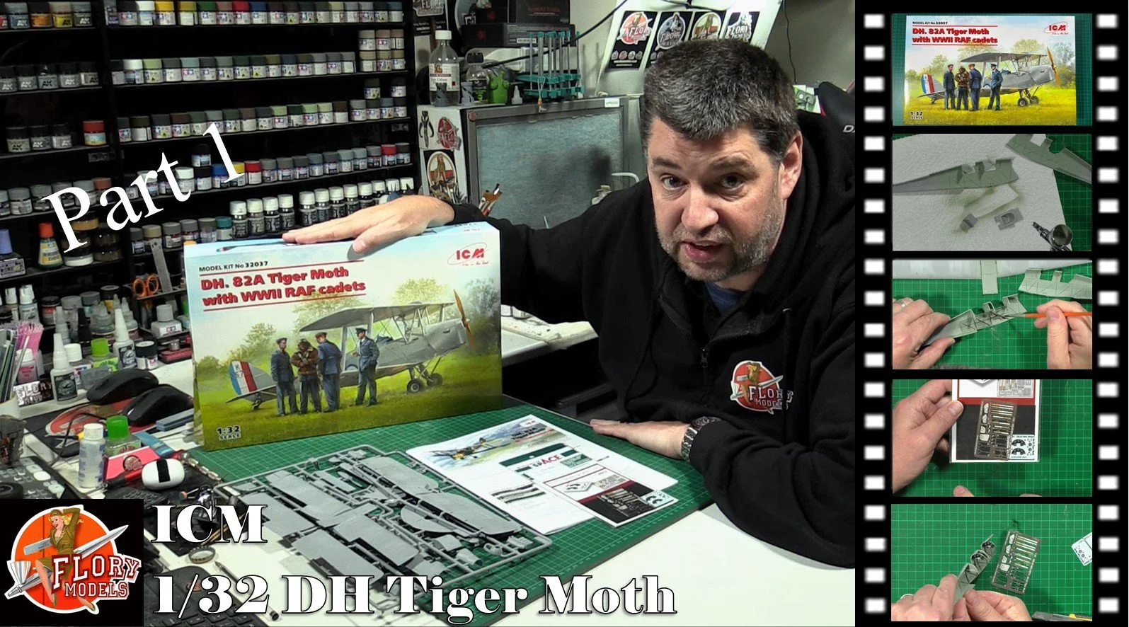 ICM 1/32 DH Tiger moth Video Build Part 1