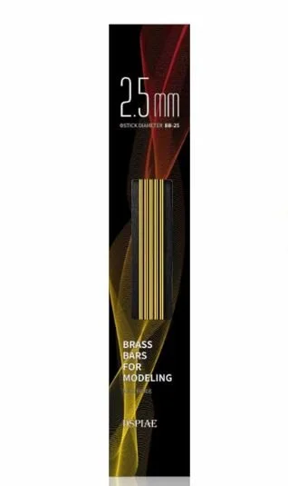 BB-25 2.5mm x 224mm Brass Rods (5PCS)