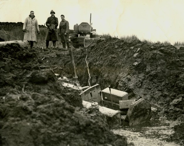 Bogged tractor, Carron Valley, 1940