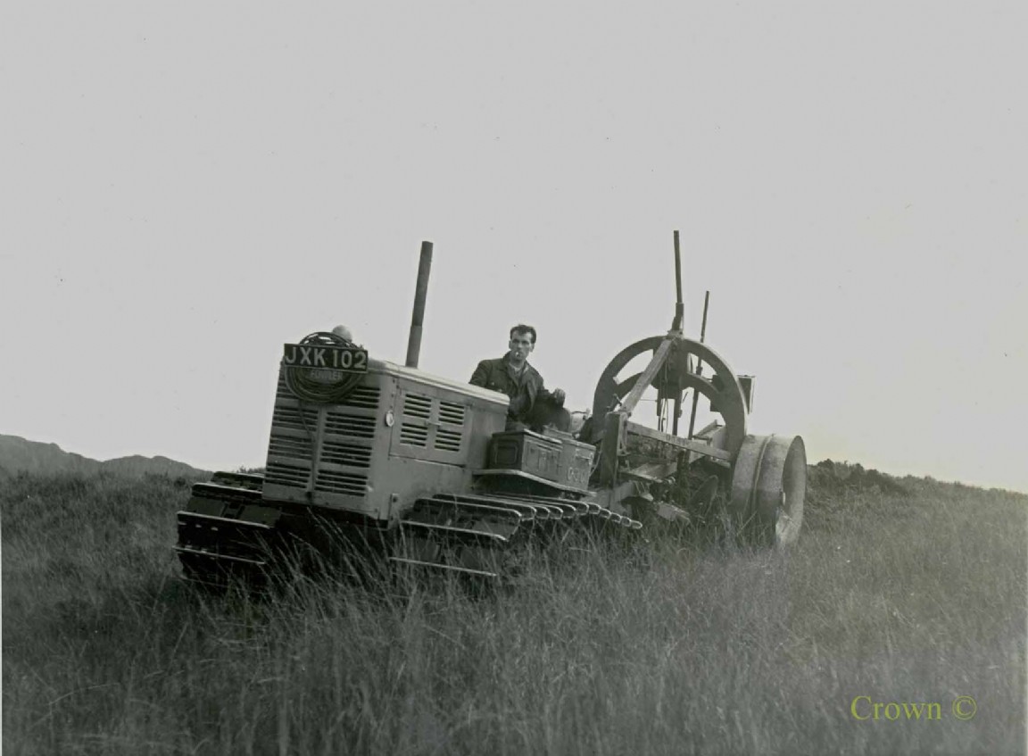 Fowler FT3 tractor & Cuthbertson plough, Loch Ard, 1949