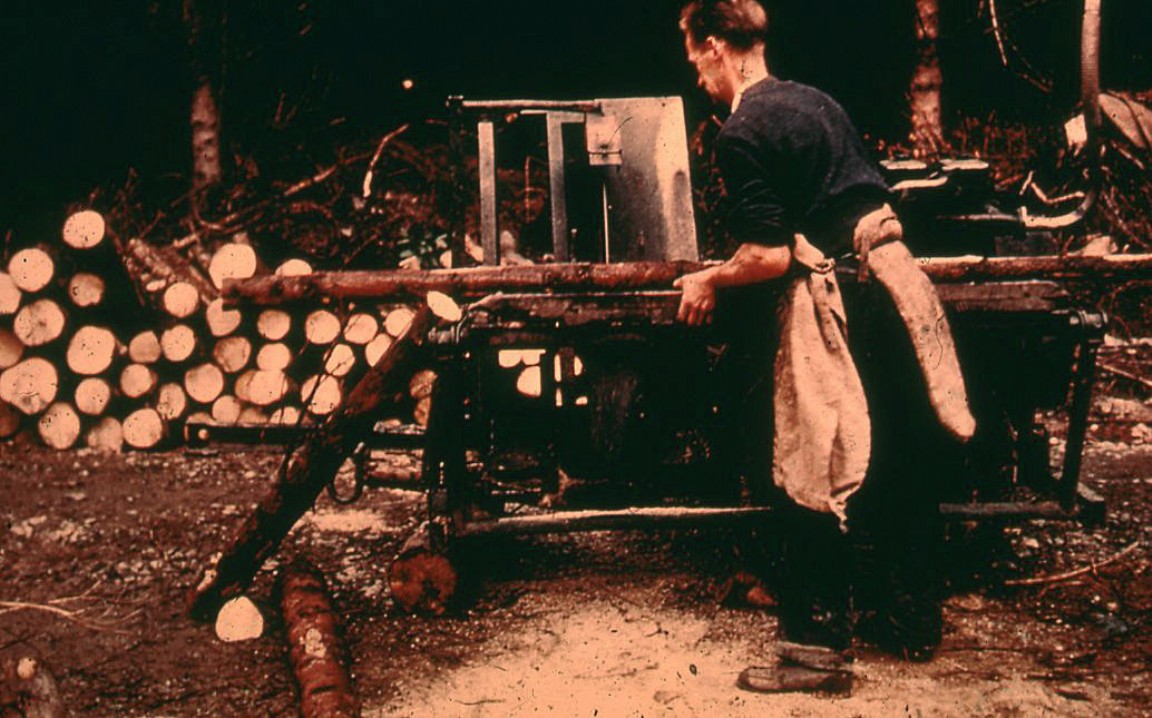 Swing table saw, 1955