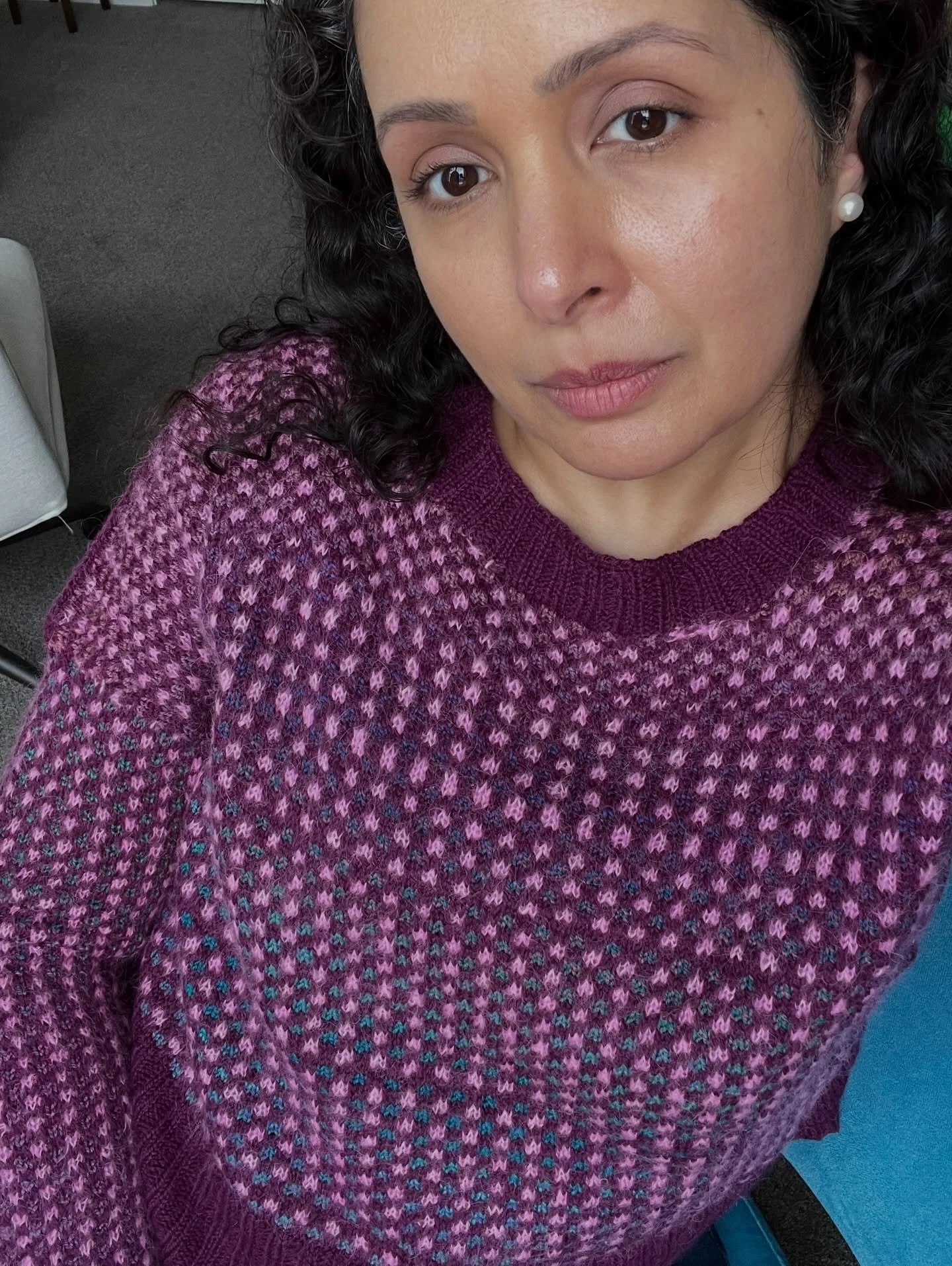 I made this sweater and I&rsquo;m so proud of  it.
I&rsquo;ve really stepped into my identity of a maker.
I learned to knit when I was 8, from my grandmother. Through the ups and downs of my life- knitting has been my go to in the down phases.
My the