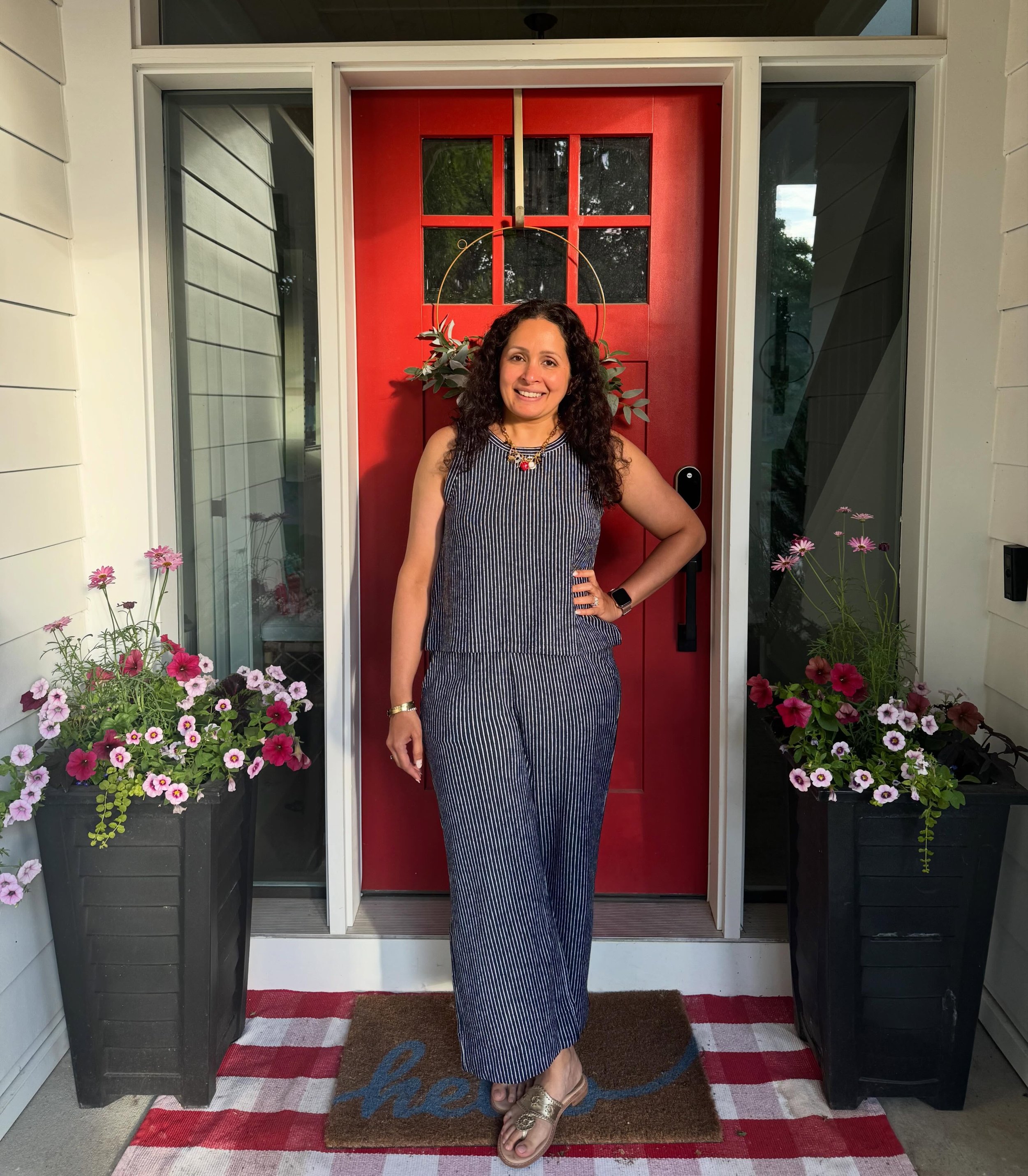 Is it giving New England?
At my friends seafood boil today in her very NE themed home. 
This outfit is the perfect mix of cute and comfy! Bonus is that it&rsquo;s 50% off! Wear it as a set or as separates!

#LTKOver40 #LTKmomlife #LTKSaleAlert

https