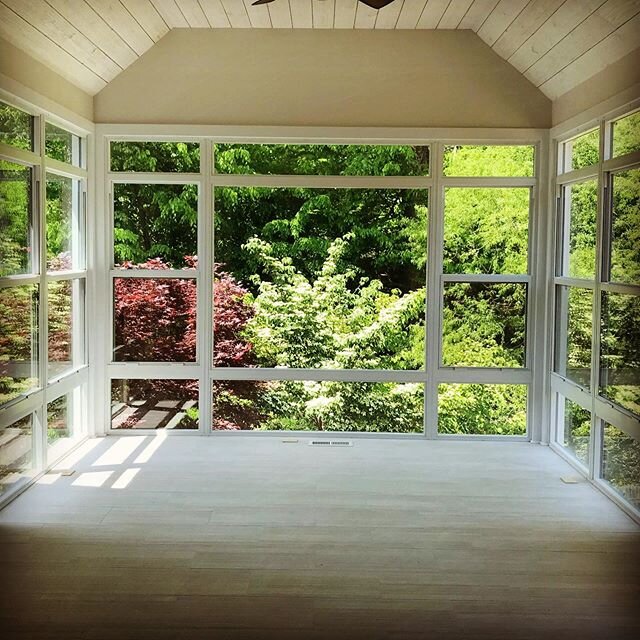 Bring the outdoors in. #additions #stellarrdc #fourseasonroom #heaterfloors #shiplap #sunroom #dreamplanbuild