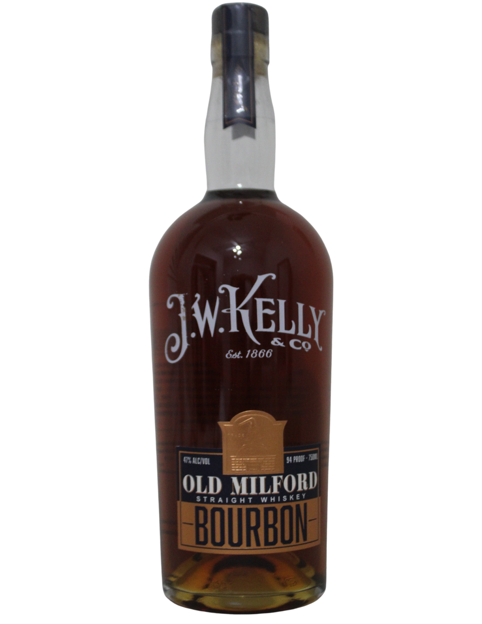 J.W. Kelly Old Milford Straight Bourbon Whiskey