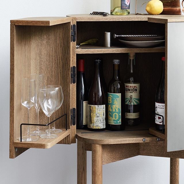 We couldn't think of a more perfect place to keep our drinks than this very cool but elegant cabinet called &quot;Loud&quot; by @northern.no. Inside is fitted with a shelf to hold all your glasses and there are clever metal edges to stop them from sl