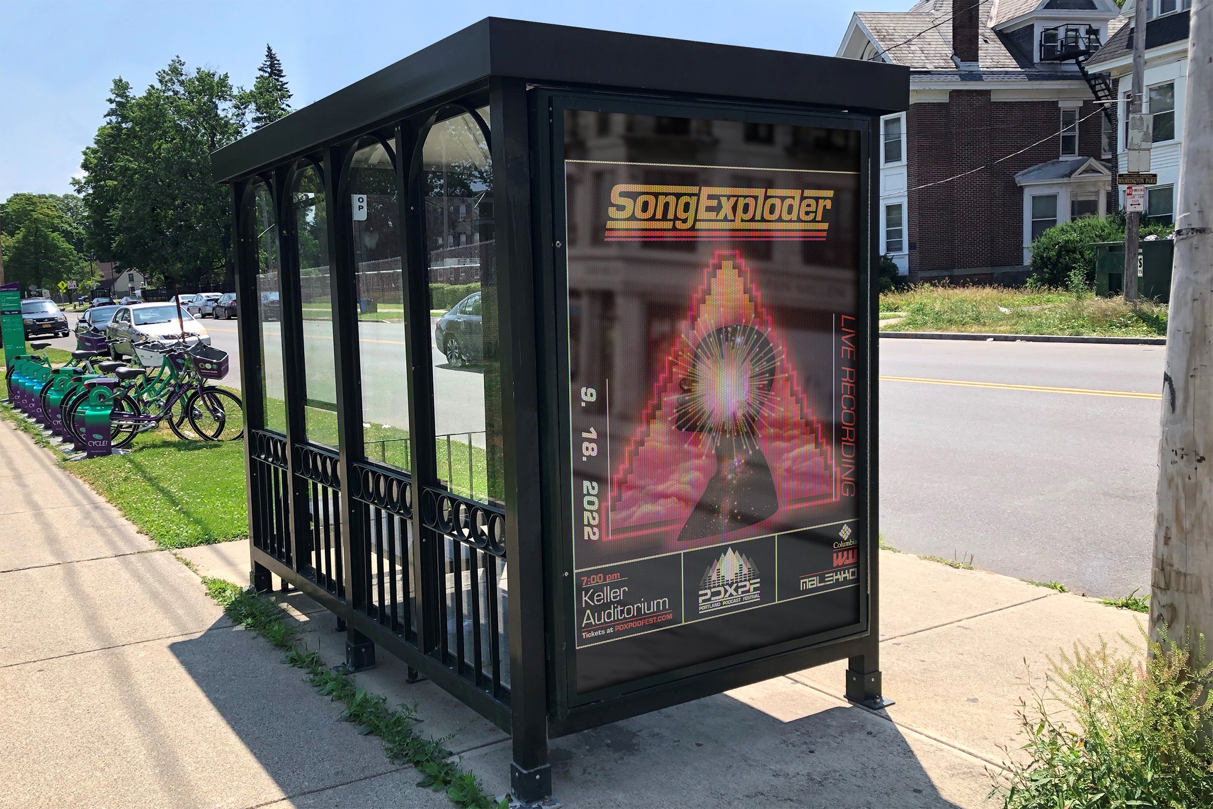 Free Bus Stop Signage on Sidewalk Mockup PSD.jpg