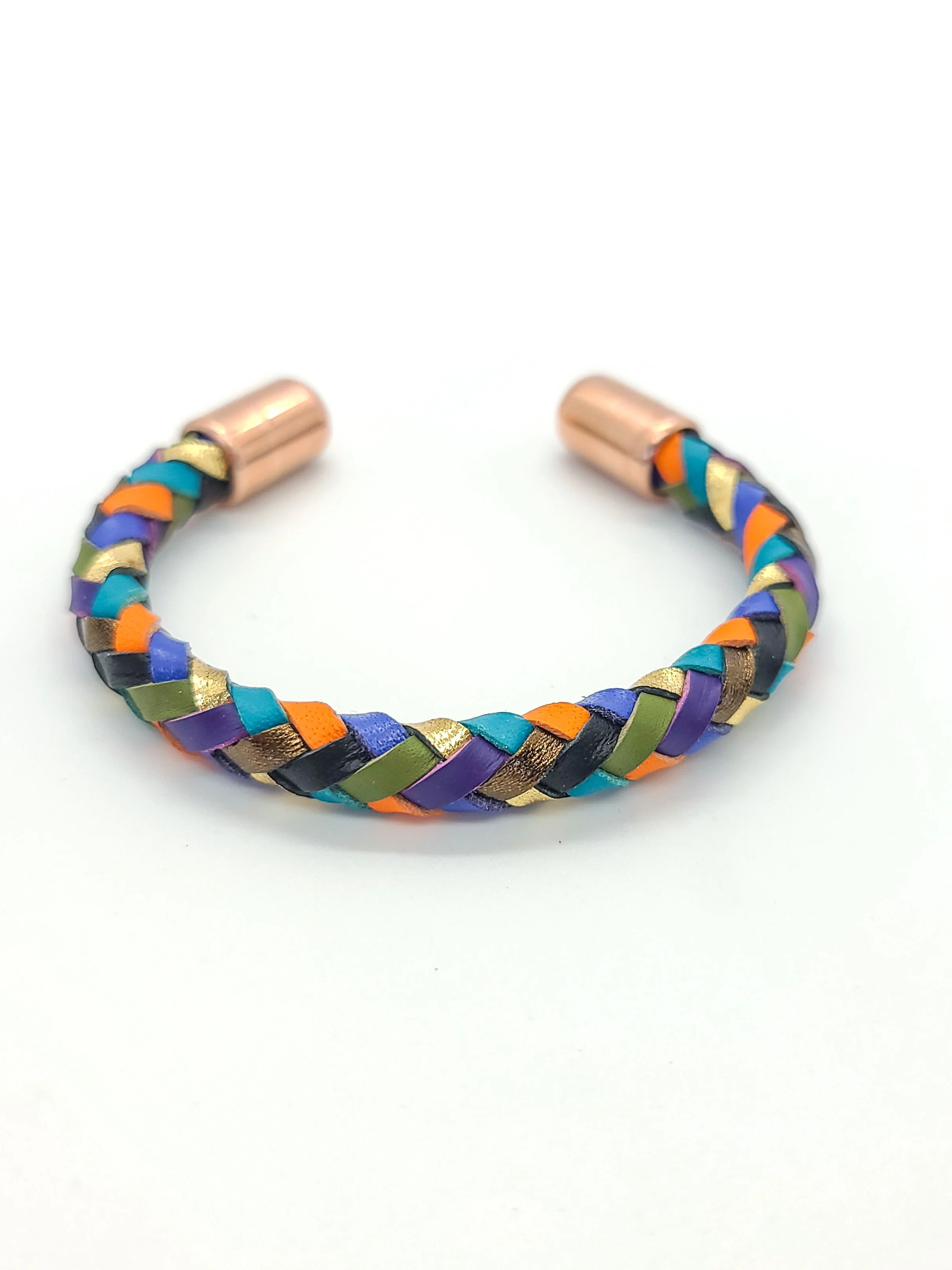 Eight Strand Leather Braided Bracelet