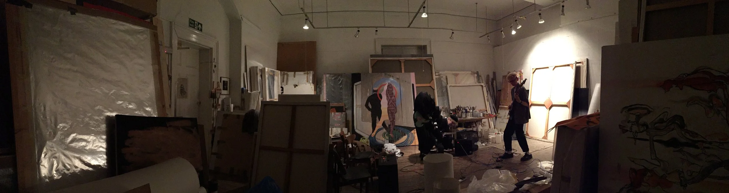  Sam Allen and Otto Wilde practicing in my studio 