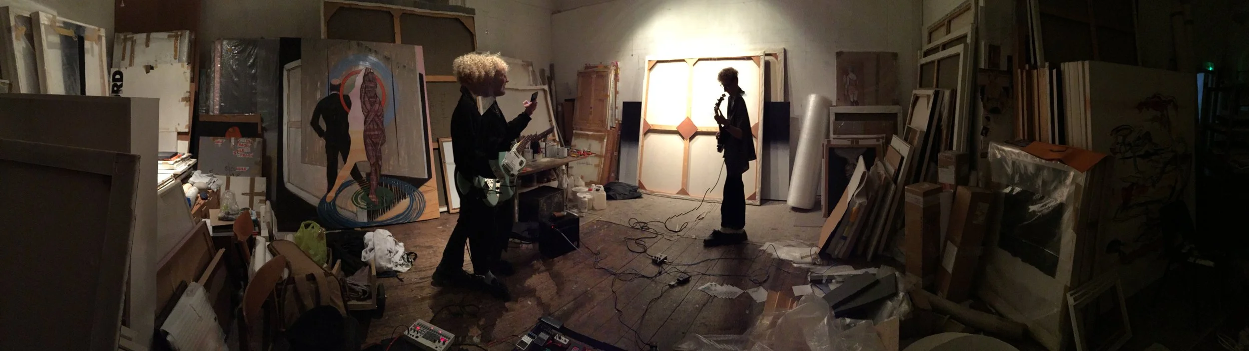  Sam Allen and Otto Wilde practicing in my studio 