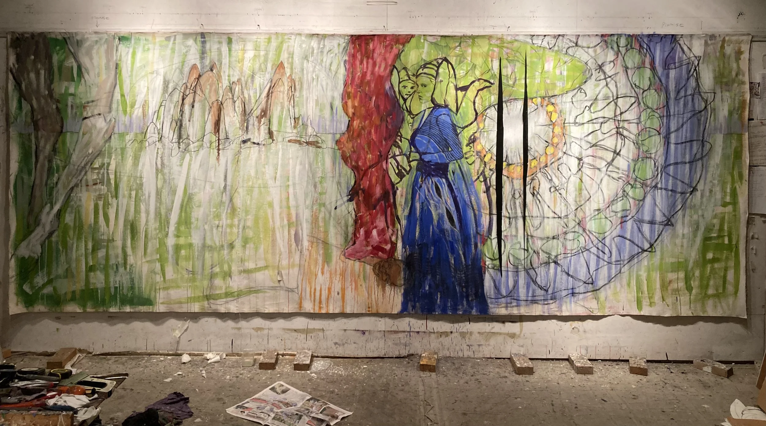 Talking in My Sleep, 2026 oil on canvas 183 x 396cms