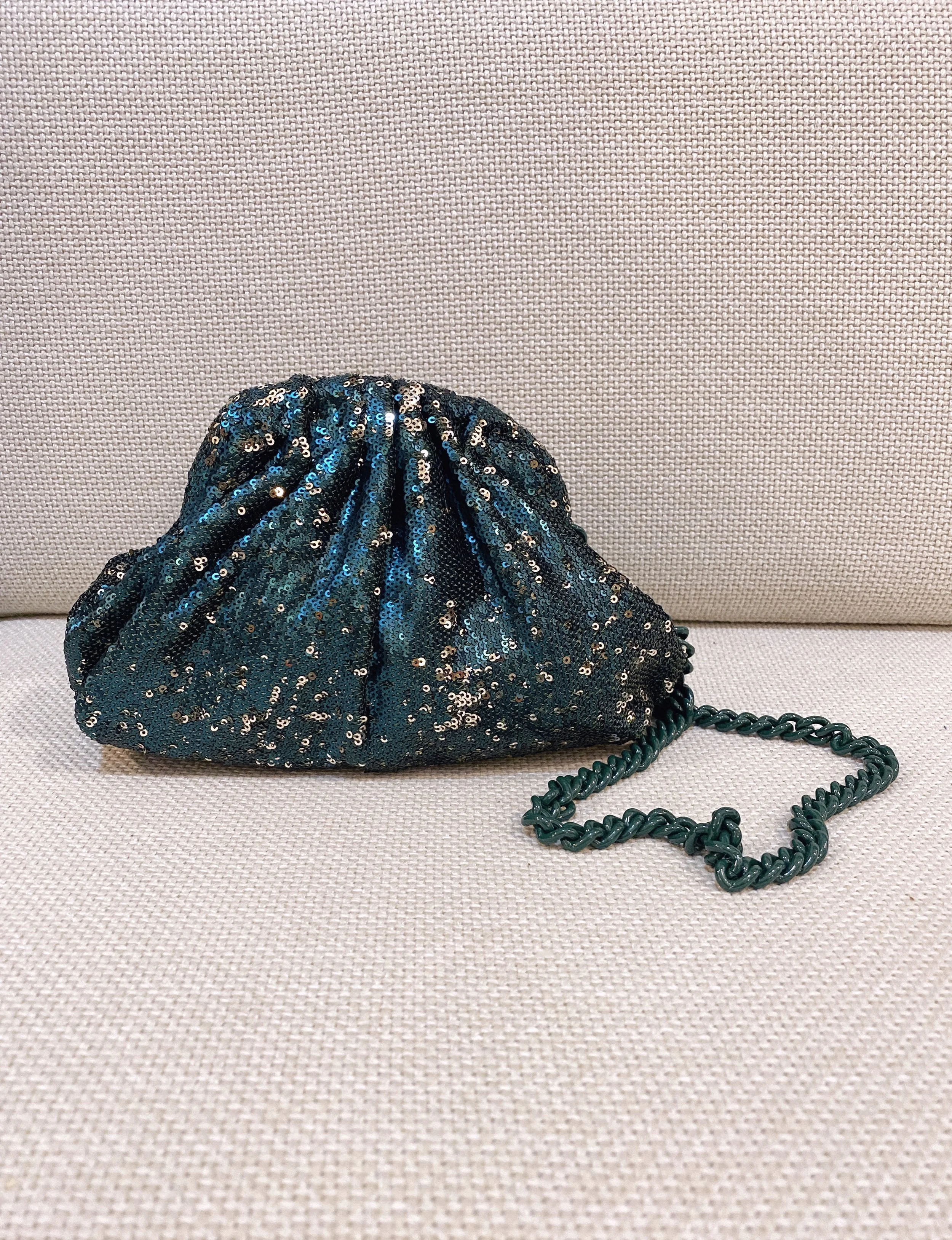 Maria La Rosa - Mini Game bag - sequins green