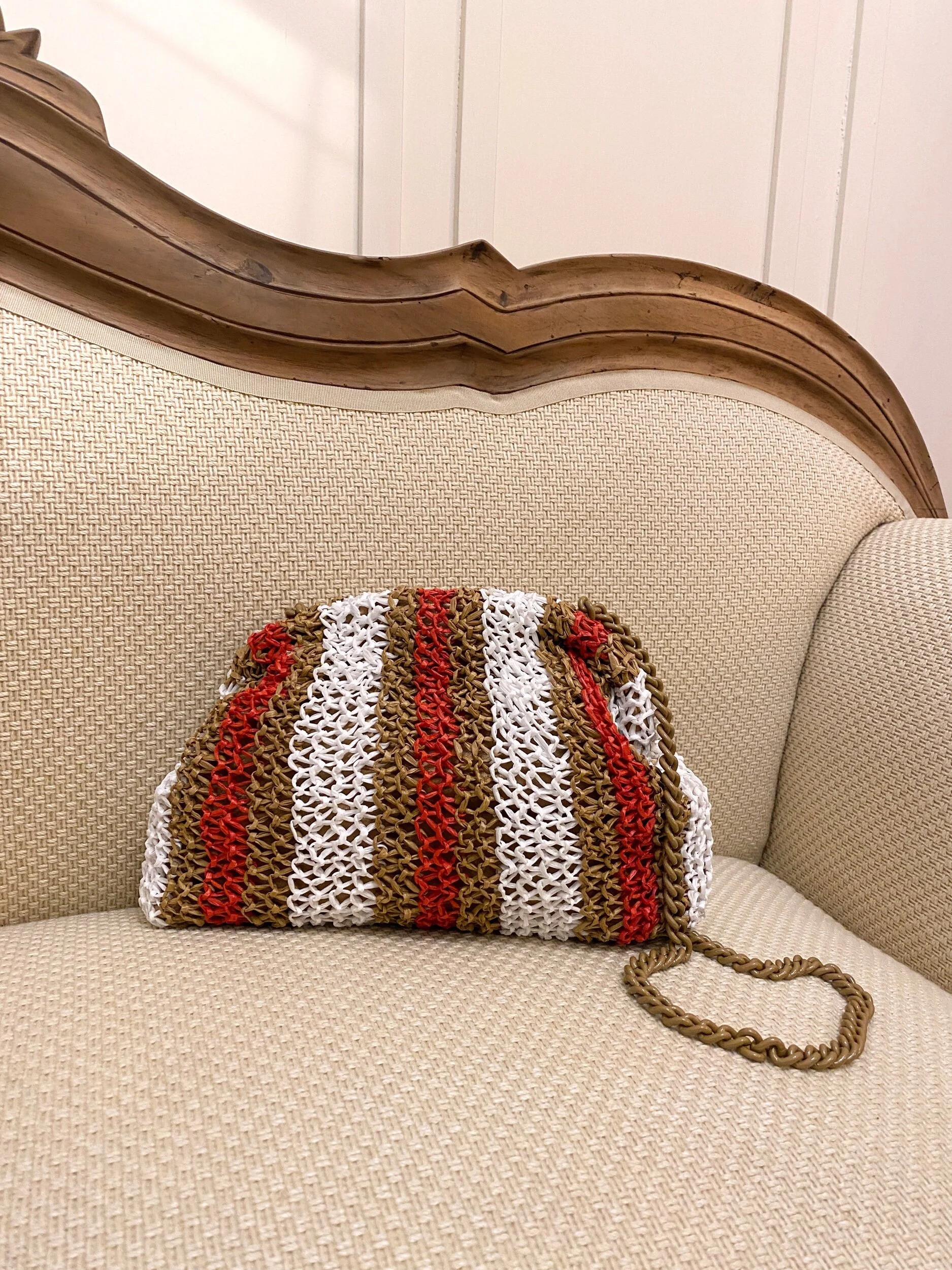 Maria La Rosa - Bucaneve game bag - stripe white