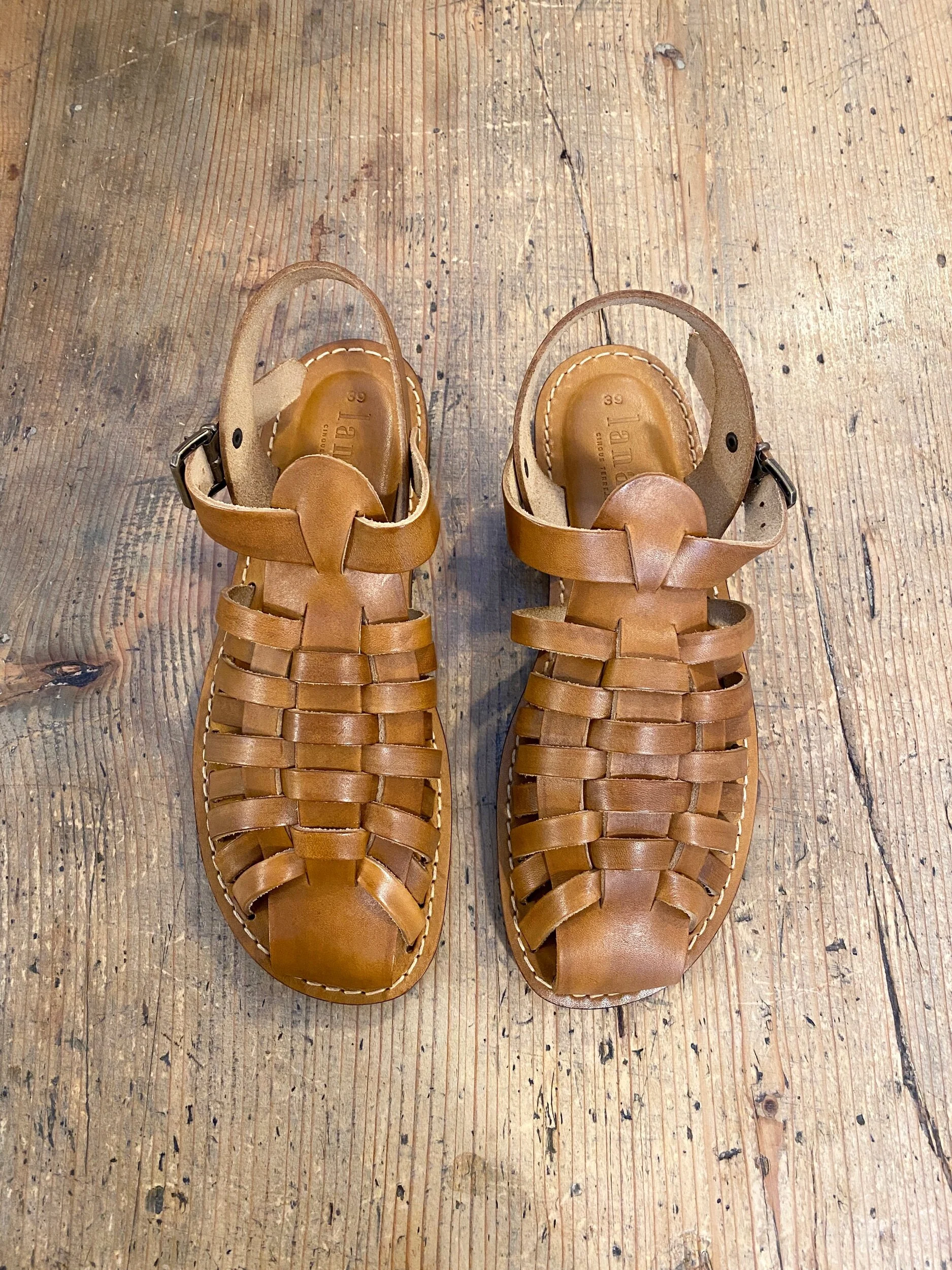 Lanapo - Volterra sandals - tuffato cuoio