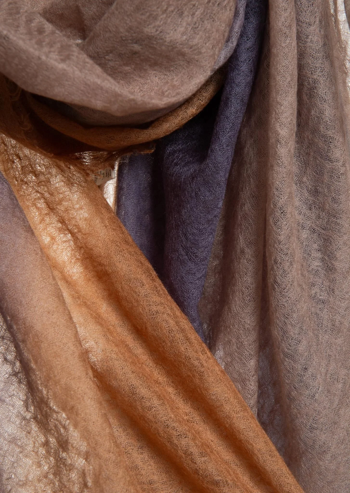 Mirror in the sky - Soufflè Semi Felted Degradeè Cashmere Shawl - HornTinctureWalnut1.jpeg