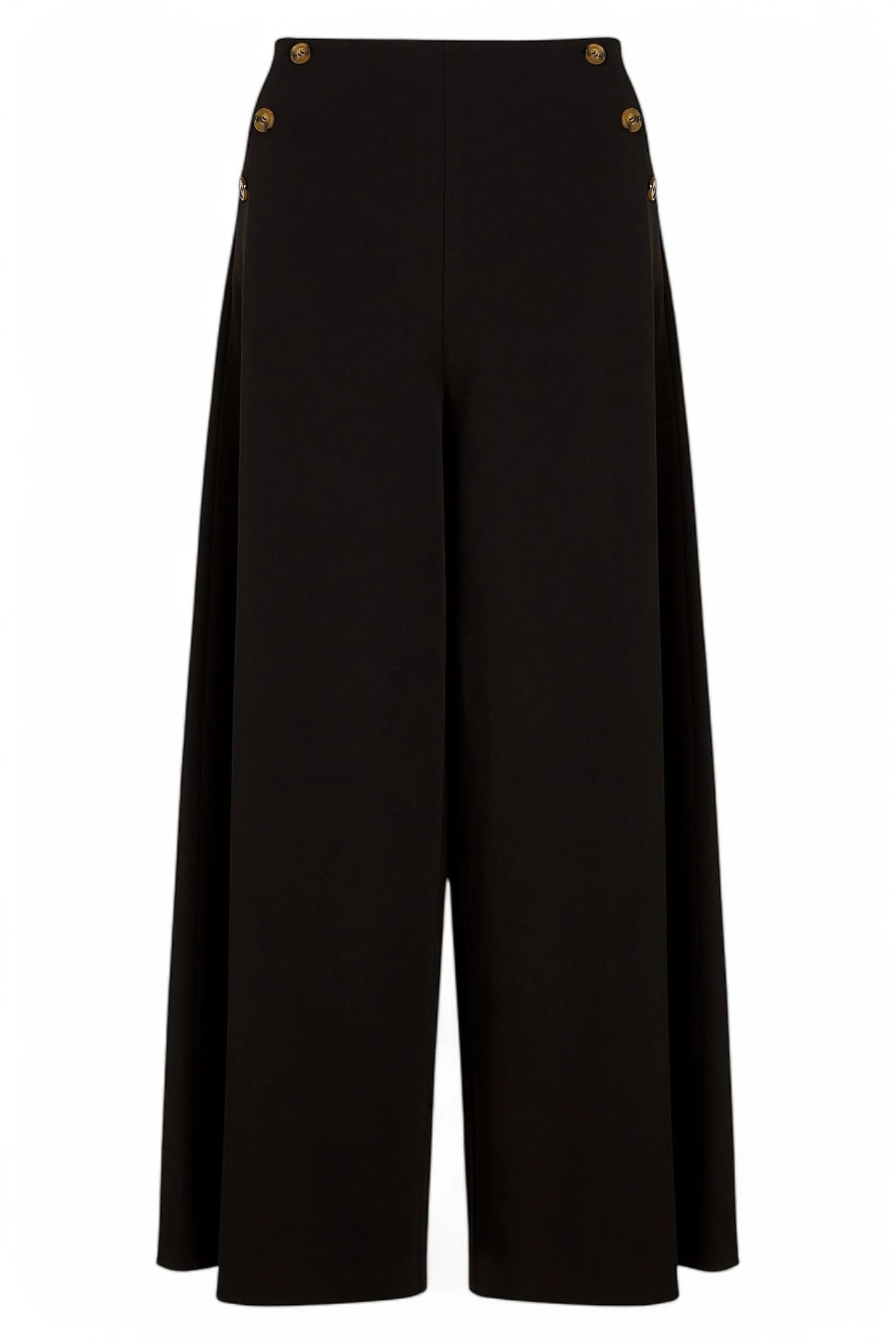 High-Waisted Sailor Pants - Black