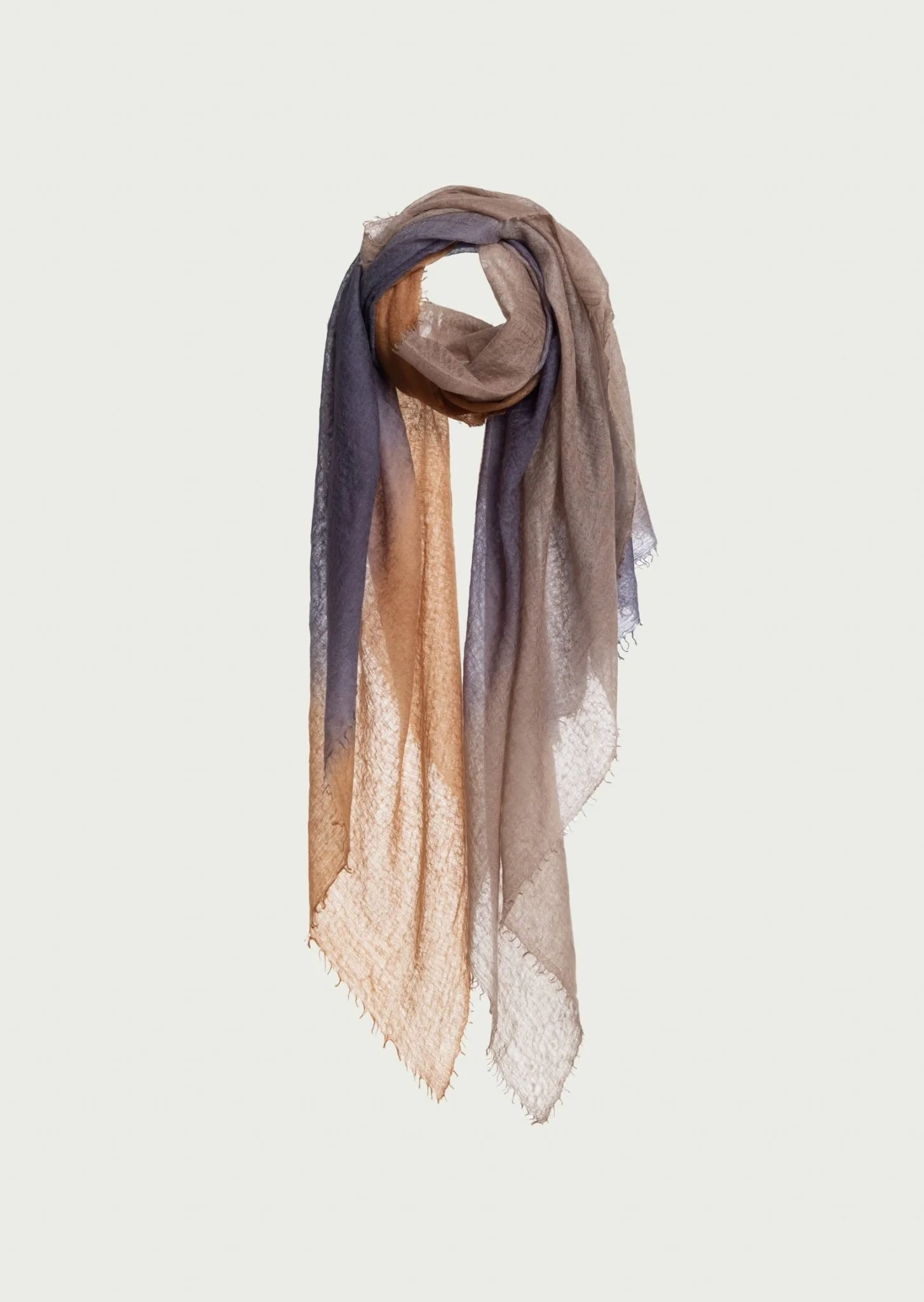 Mirror in the sky - Soufflè Semi Felted Degradeè Cashmere Shawl - HornTinctureWalnut.jpeg