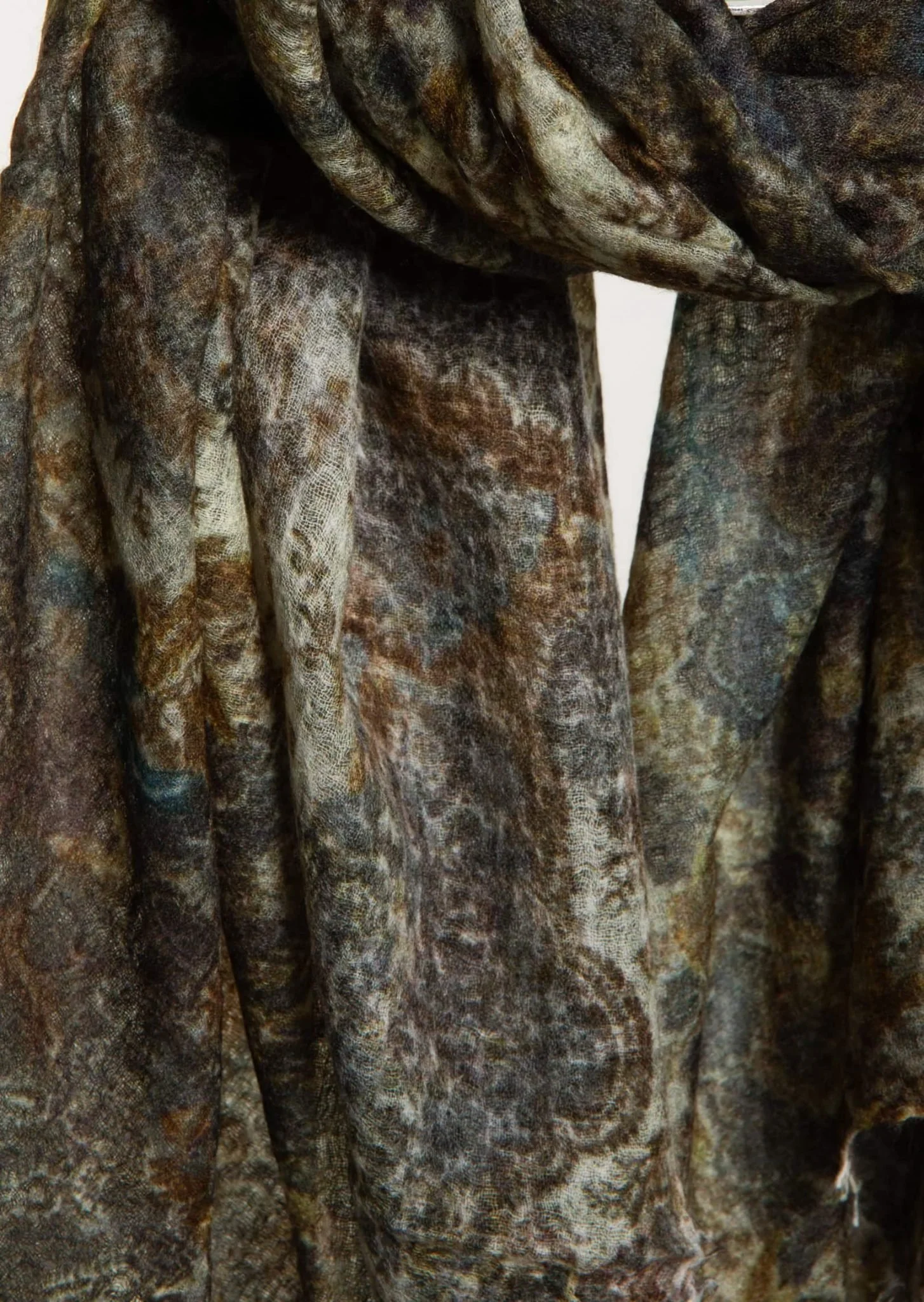 Mirror in the sky - Soufflè Semi Felted Print Cashmere Shawl - Flower Khakis.jpeg