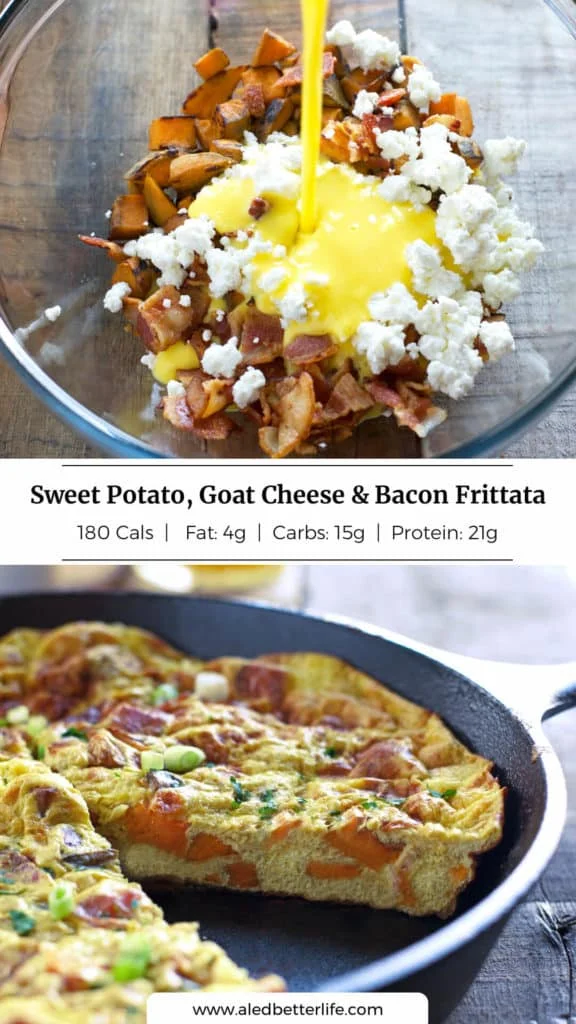 Sweet Potato, Goat Cheese, and Bacon Frittata