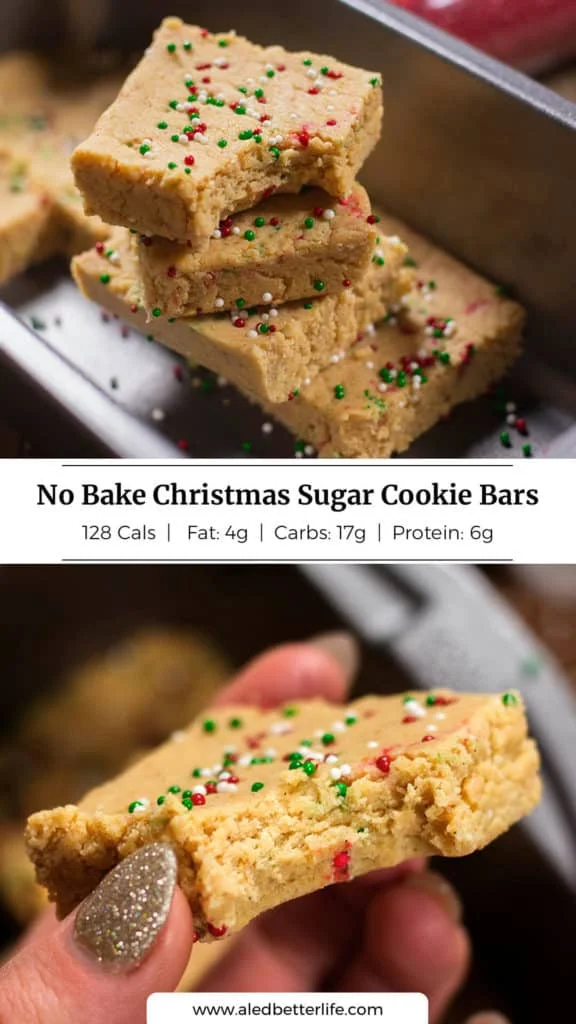 No Bake Christmas Sugar Cookie Bars
