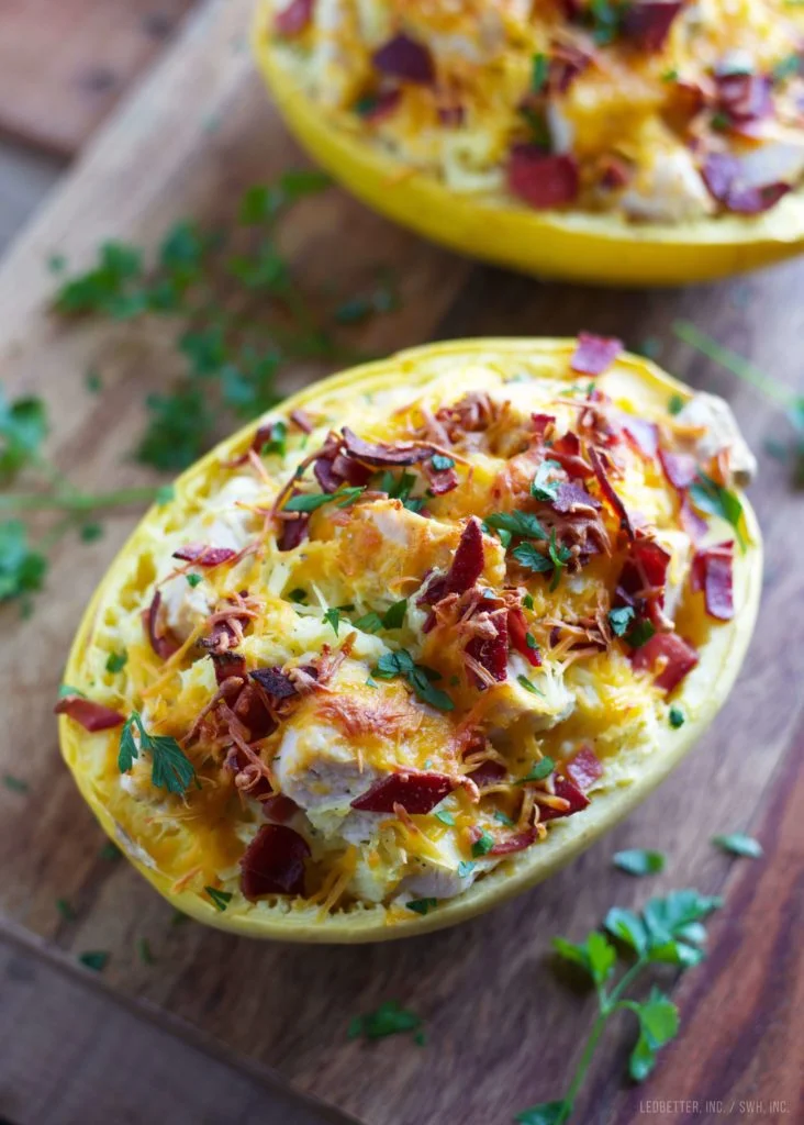 Chicken Bacon Ranch Spaghetti Squash