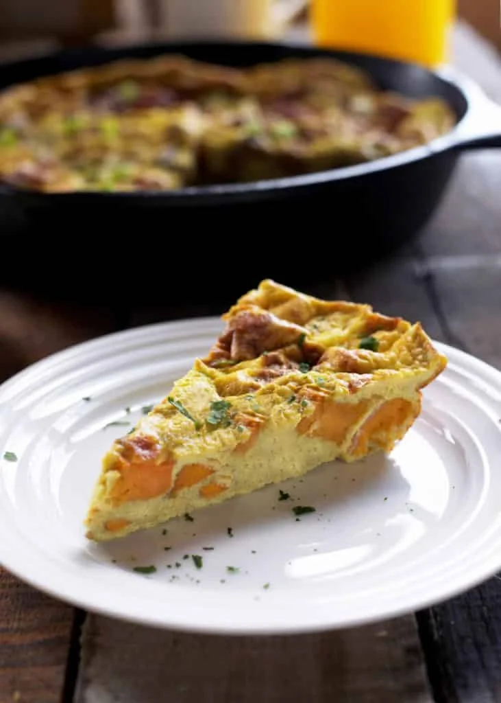 Sweet Potato, Goat Cheese, and Bacon Frittata