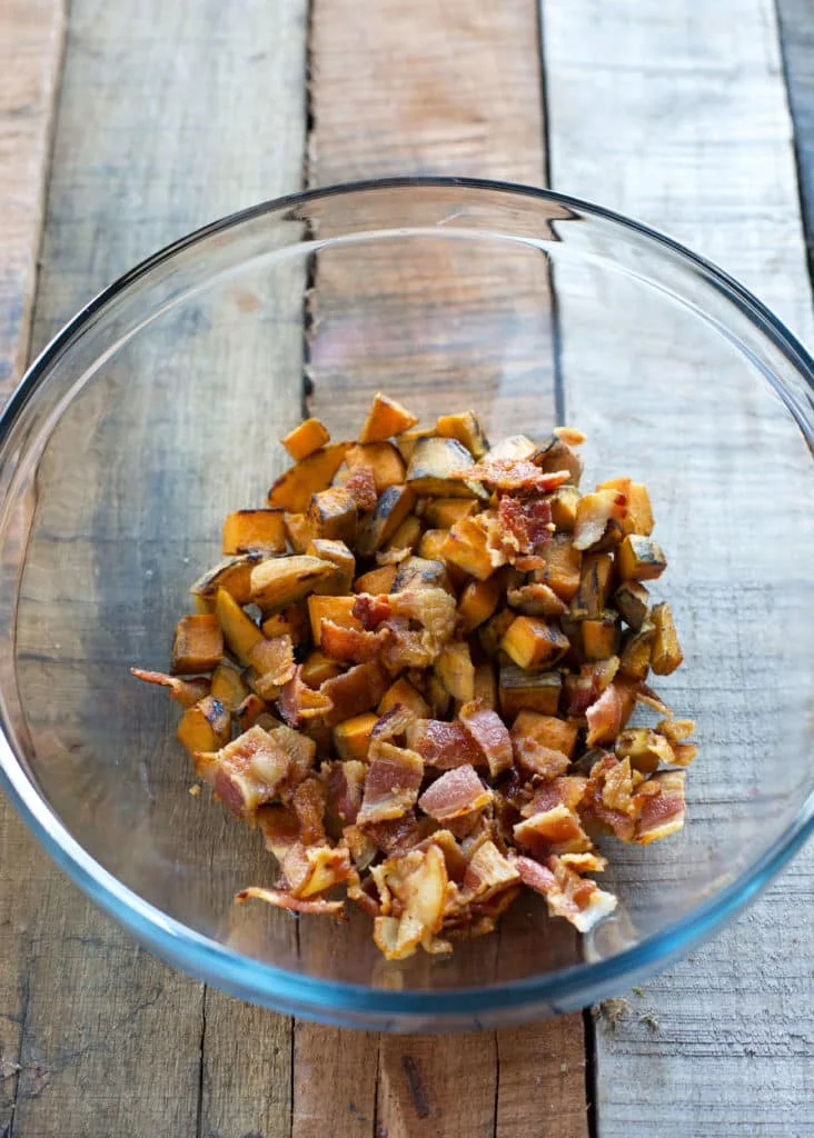 Sweet Potato, Goat Cheese, and Bacon Frittata