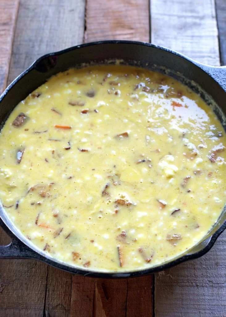 Sweet Potato, Goat Cheese, and Bacon Frittata