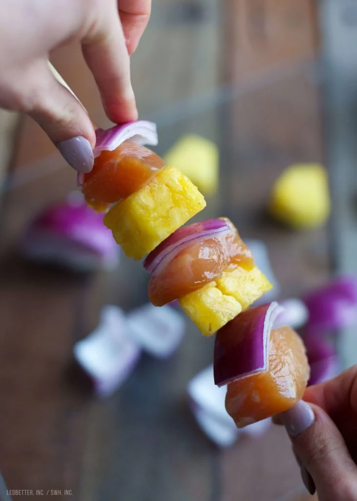 Grilled Teriyaki Chicken and Pineapple Skewers