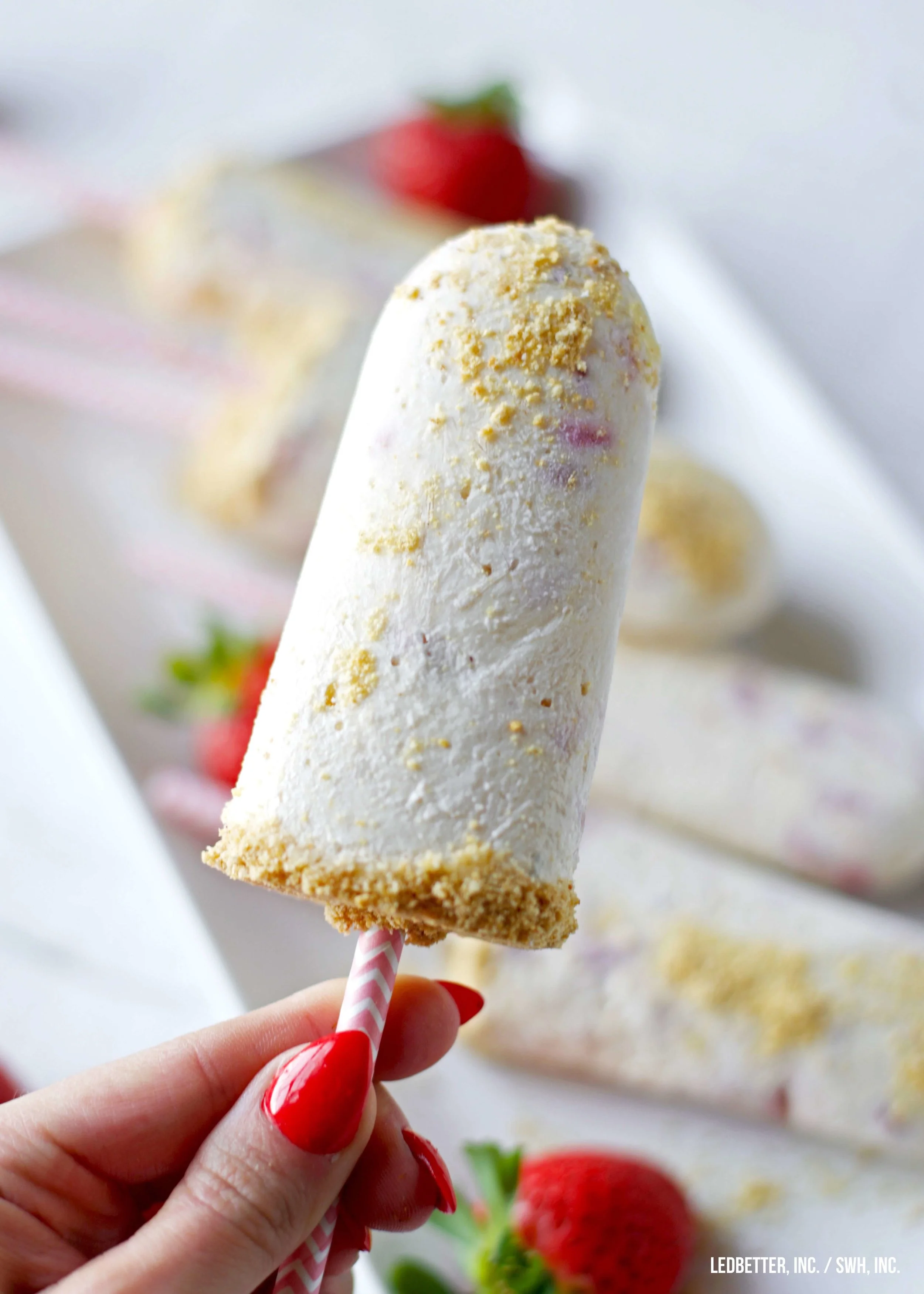 Strawberry Cheesecake Popsicles