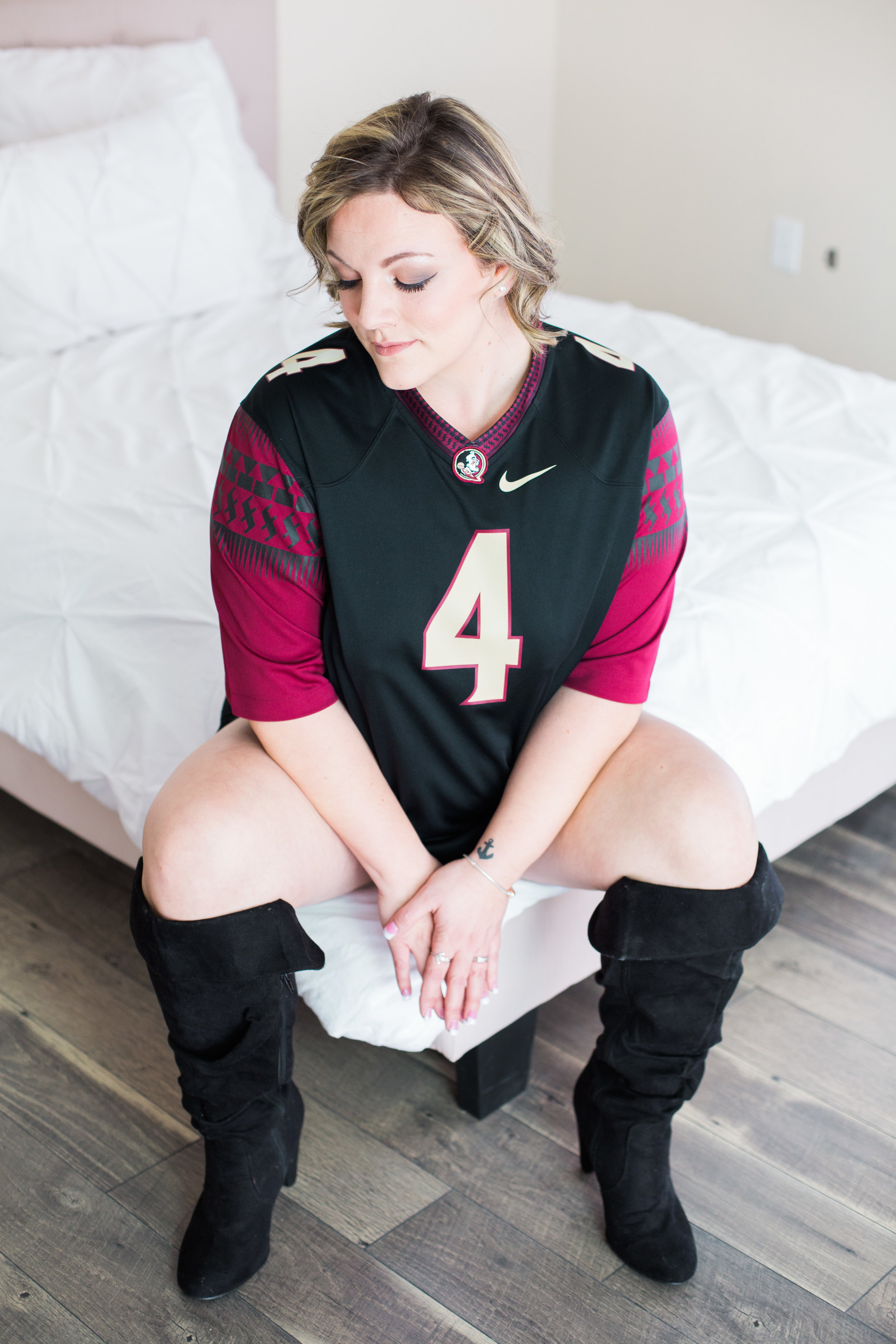 Football Jersey Boudoir Studio Session