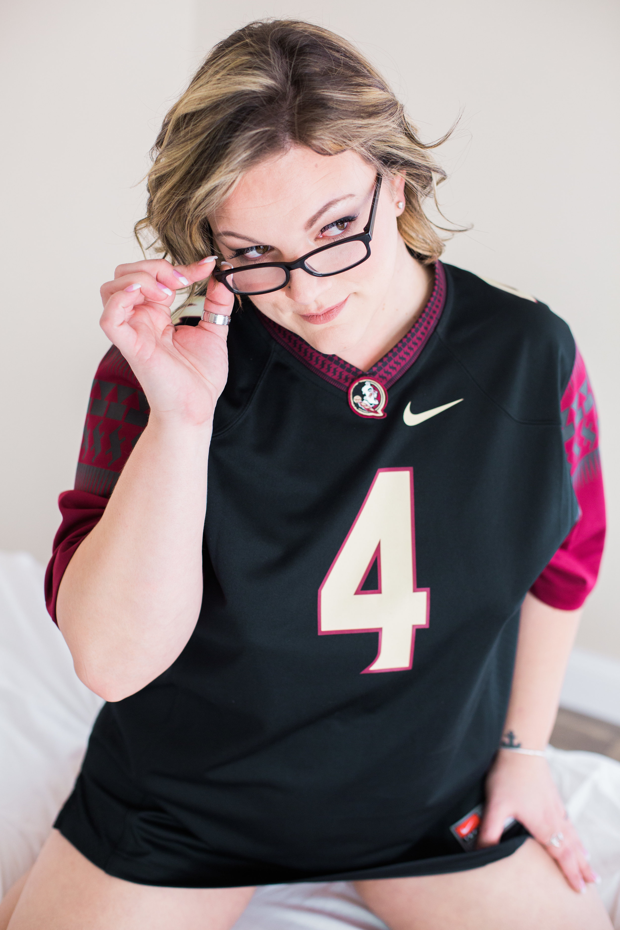 Sports Jersey Boudoir Studio Session Tampa