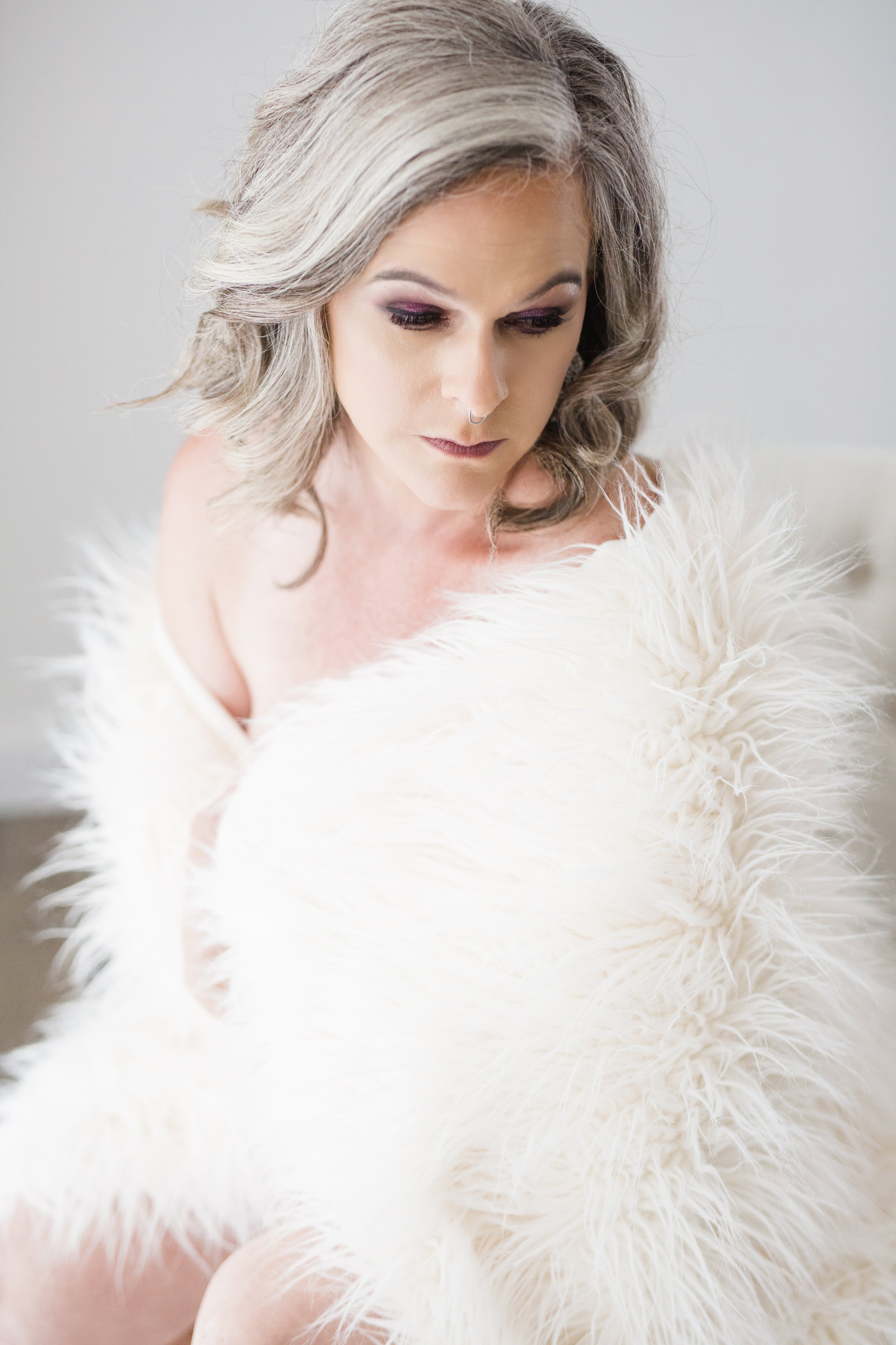 White Fur Tampa Boudoir Session