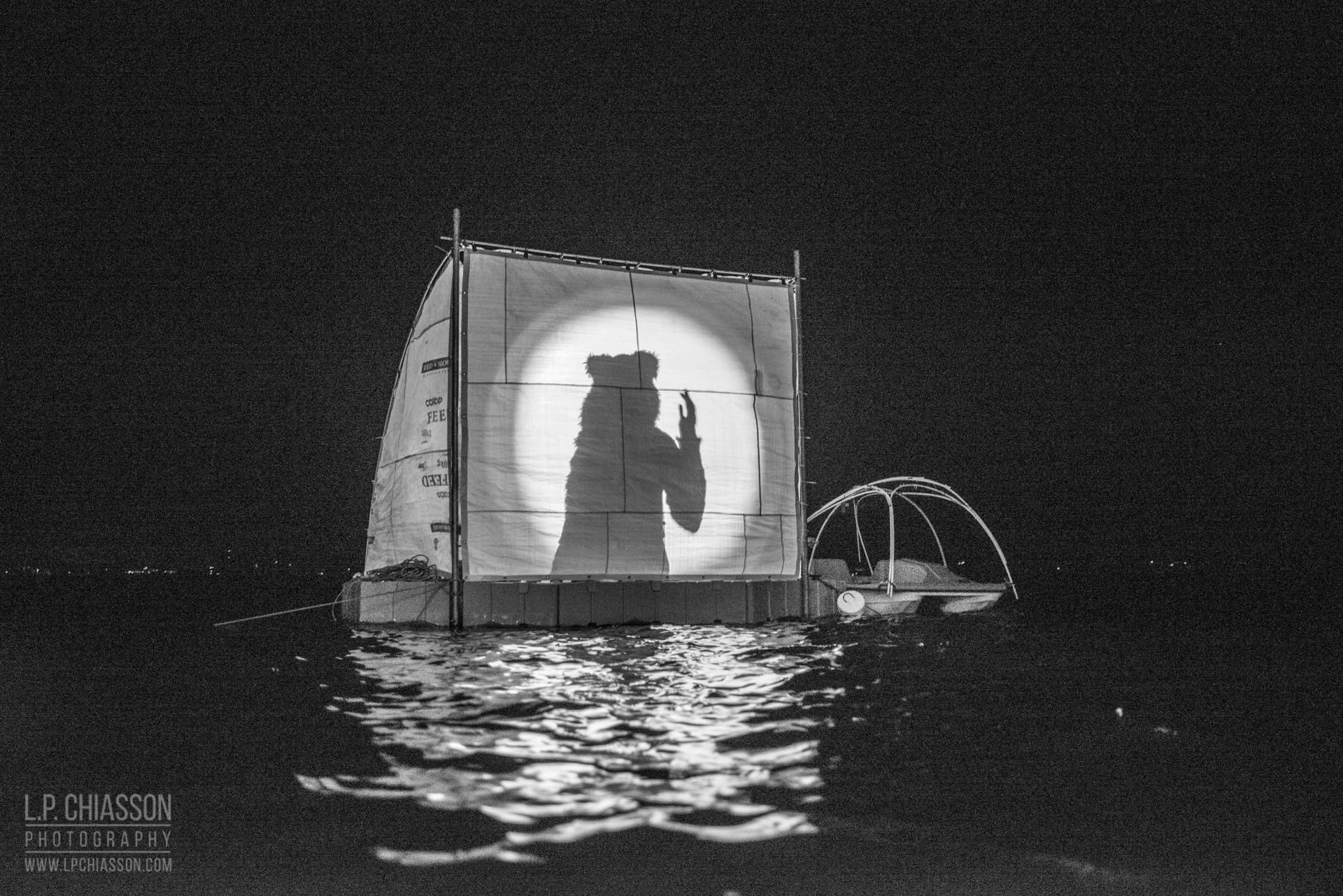  Gary Markle’s puppet show on the Floating Warren Pavilion. Photo: LP Chiasson &amp; Festival Inspire. 